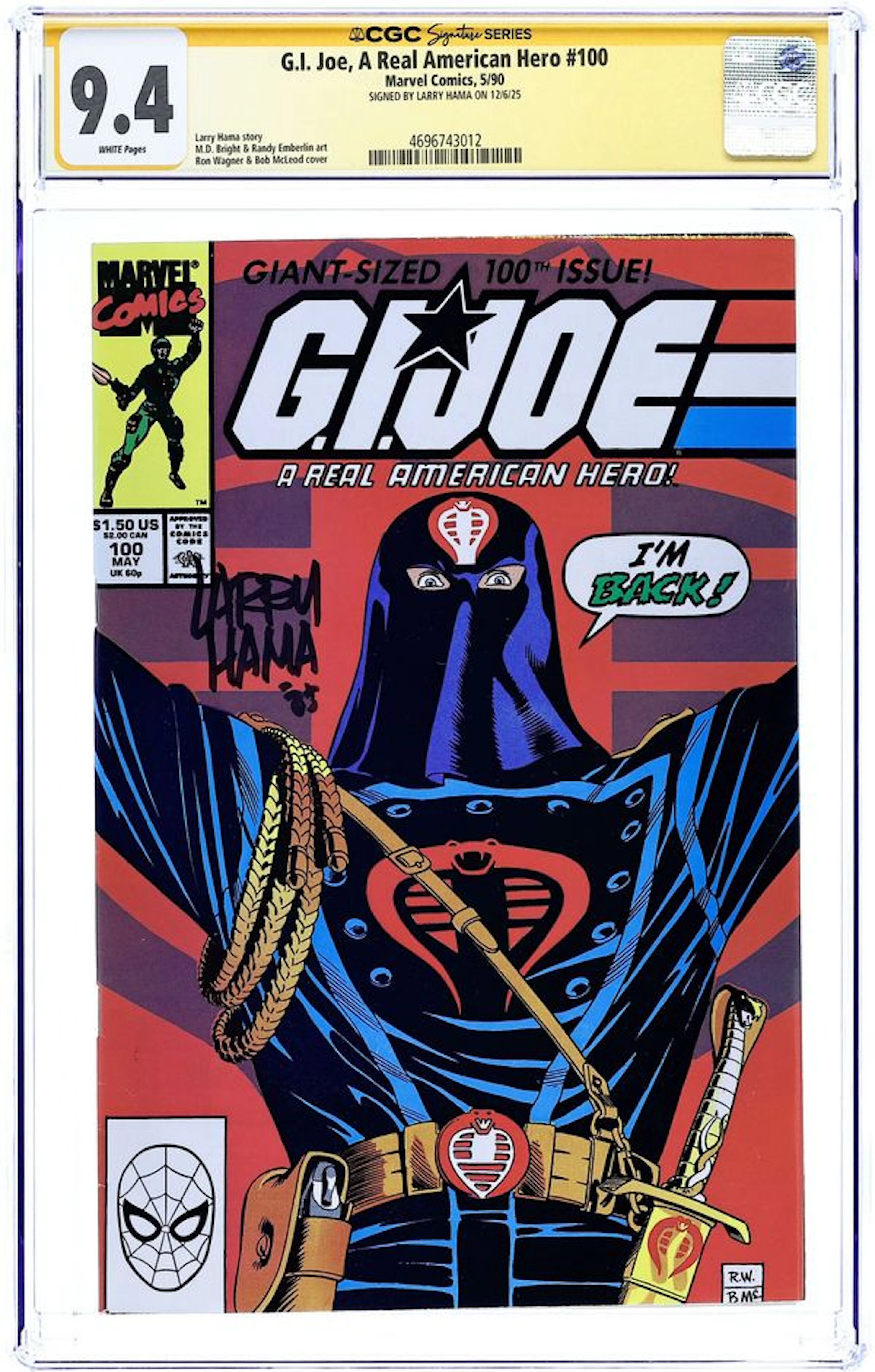 GI Joe A Real American Hero (1982 Marvel) 100D CGC 9.4 SS Hama
