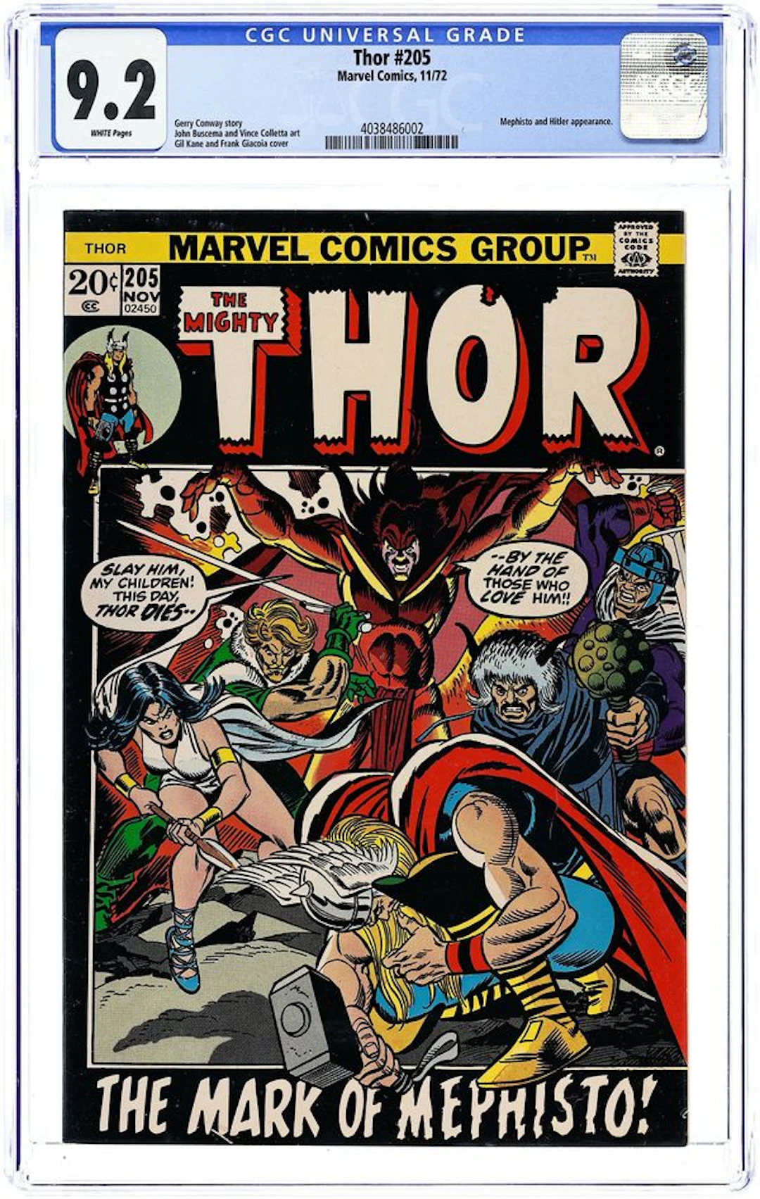 Thor (1962 Marvel 1st Series Journey Into Mystery) 205 CGC 9.2