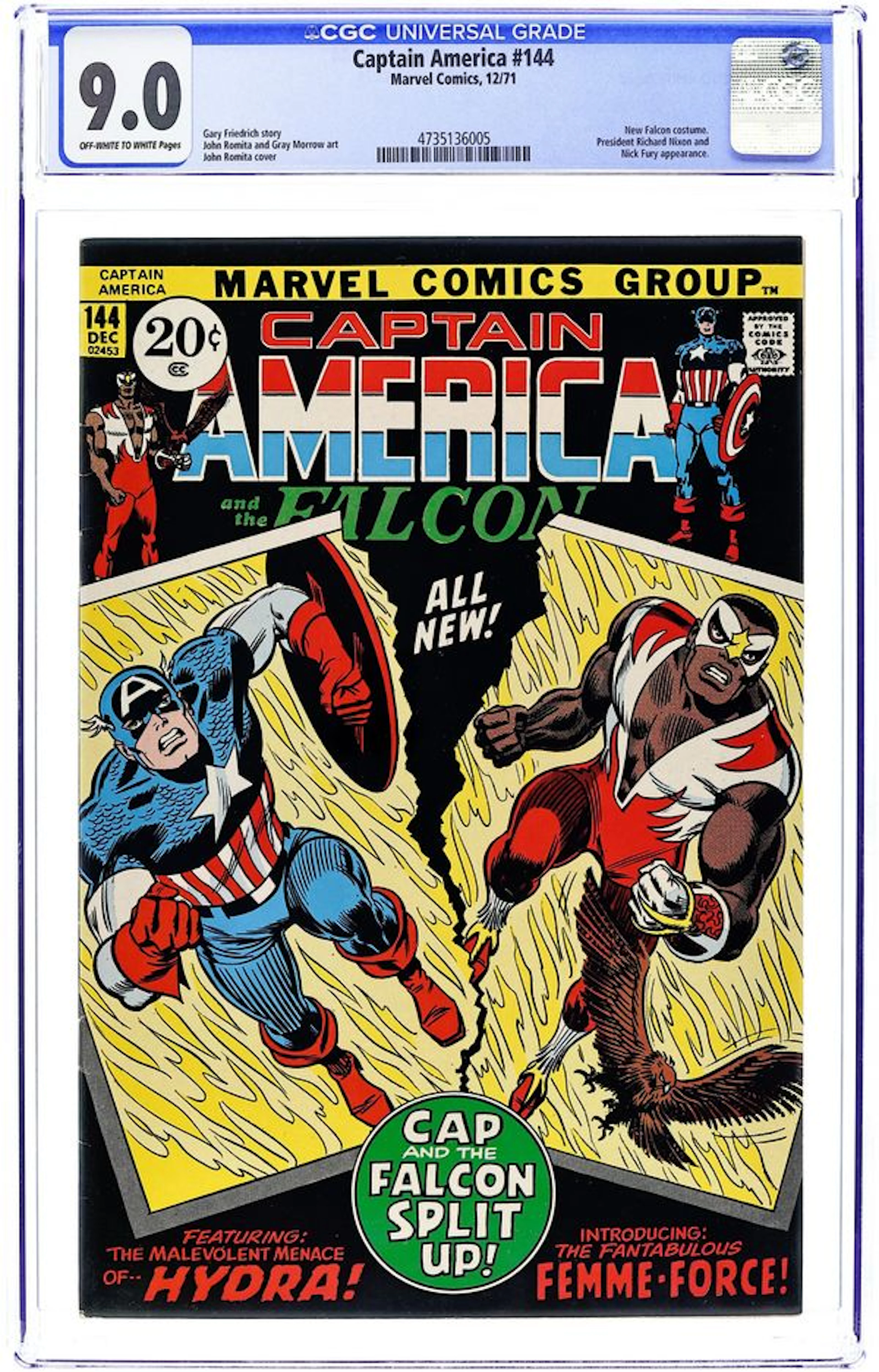 Captain America (1968 1st Series) 144 CGC 9.0