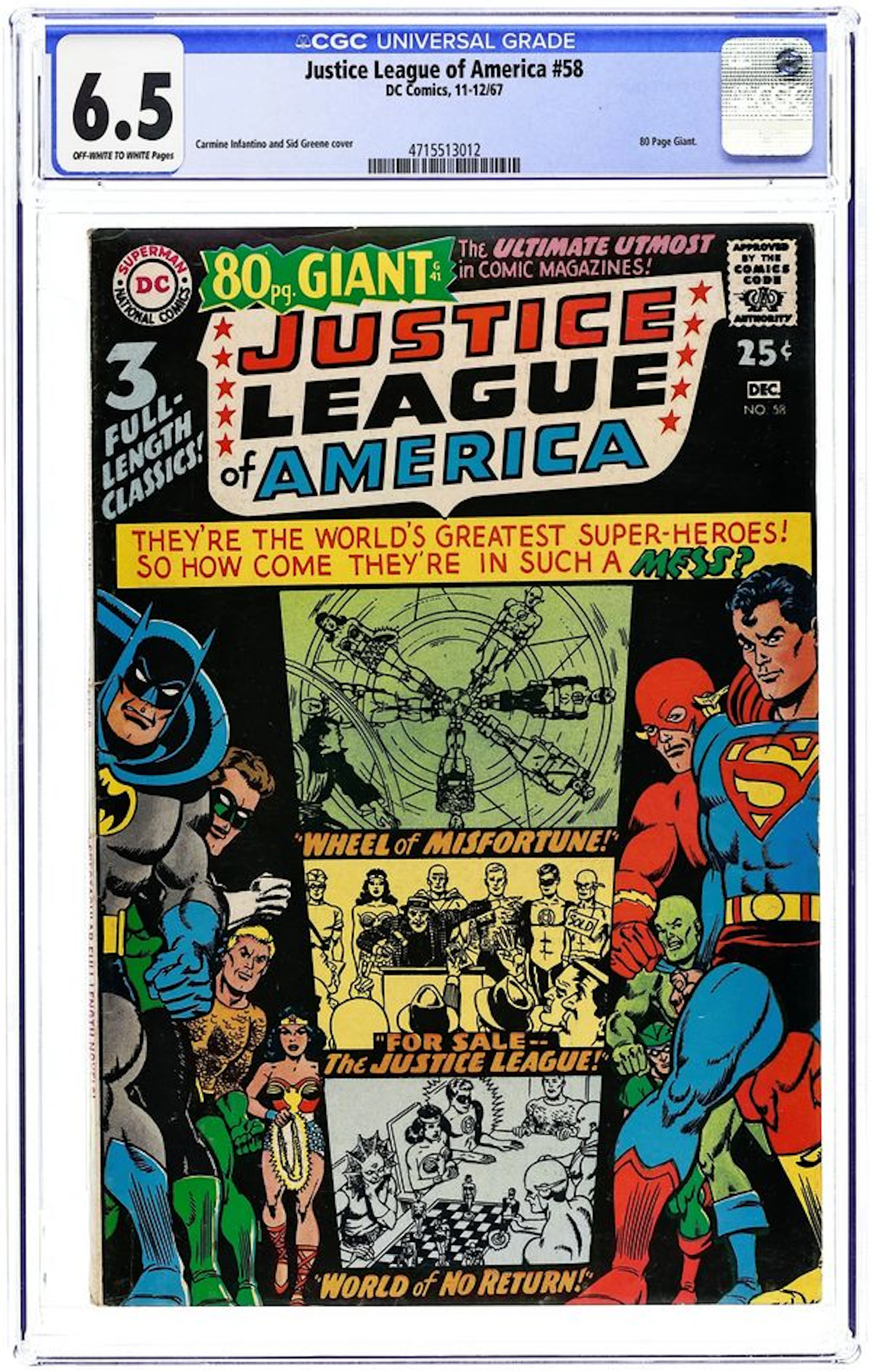 Justice League of America (1960 1st Series) 58 CGC 6.5