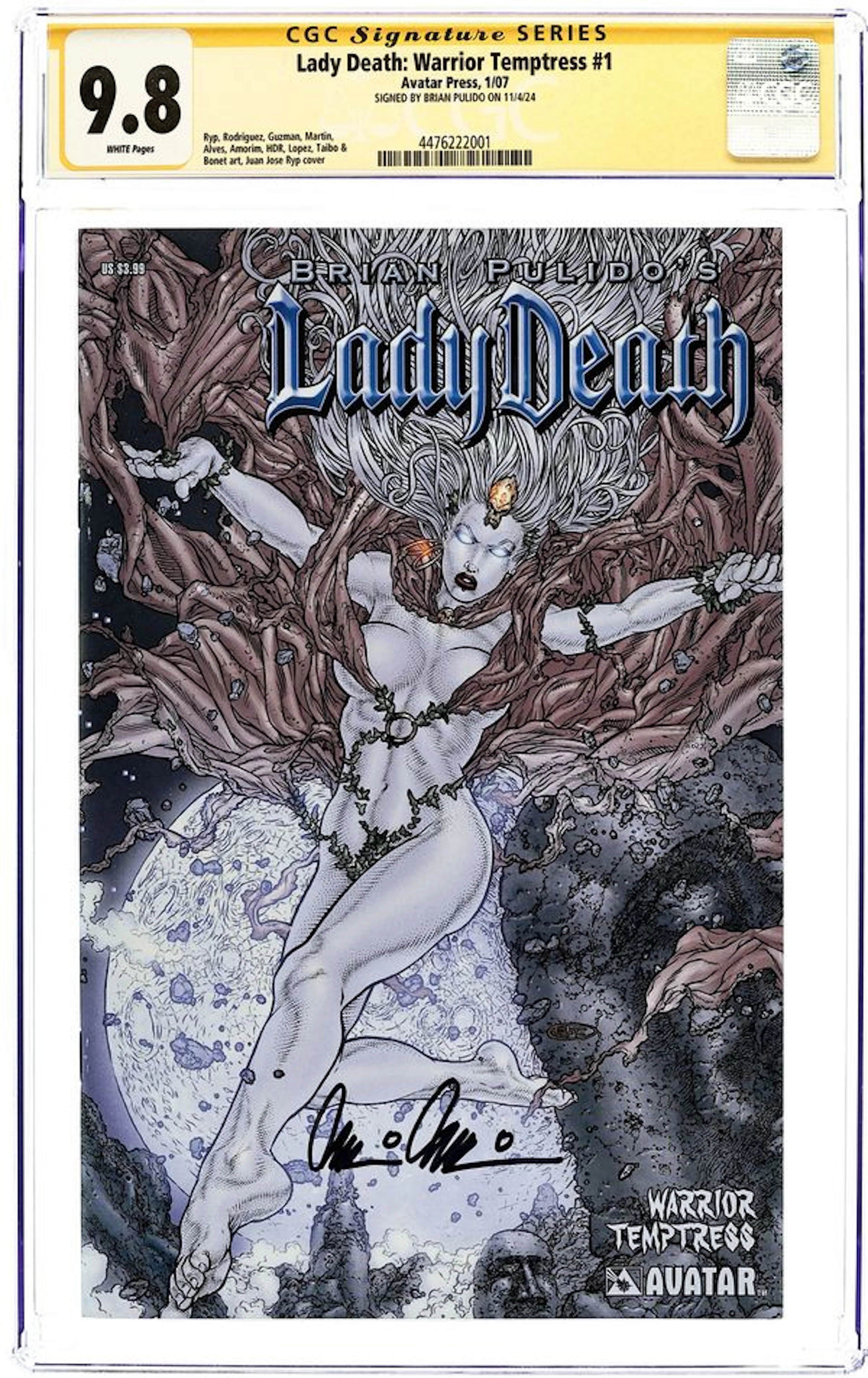 Lady Death Warrior Temptress (2007) 1A CGC 9.8 SS Pulido