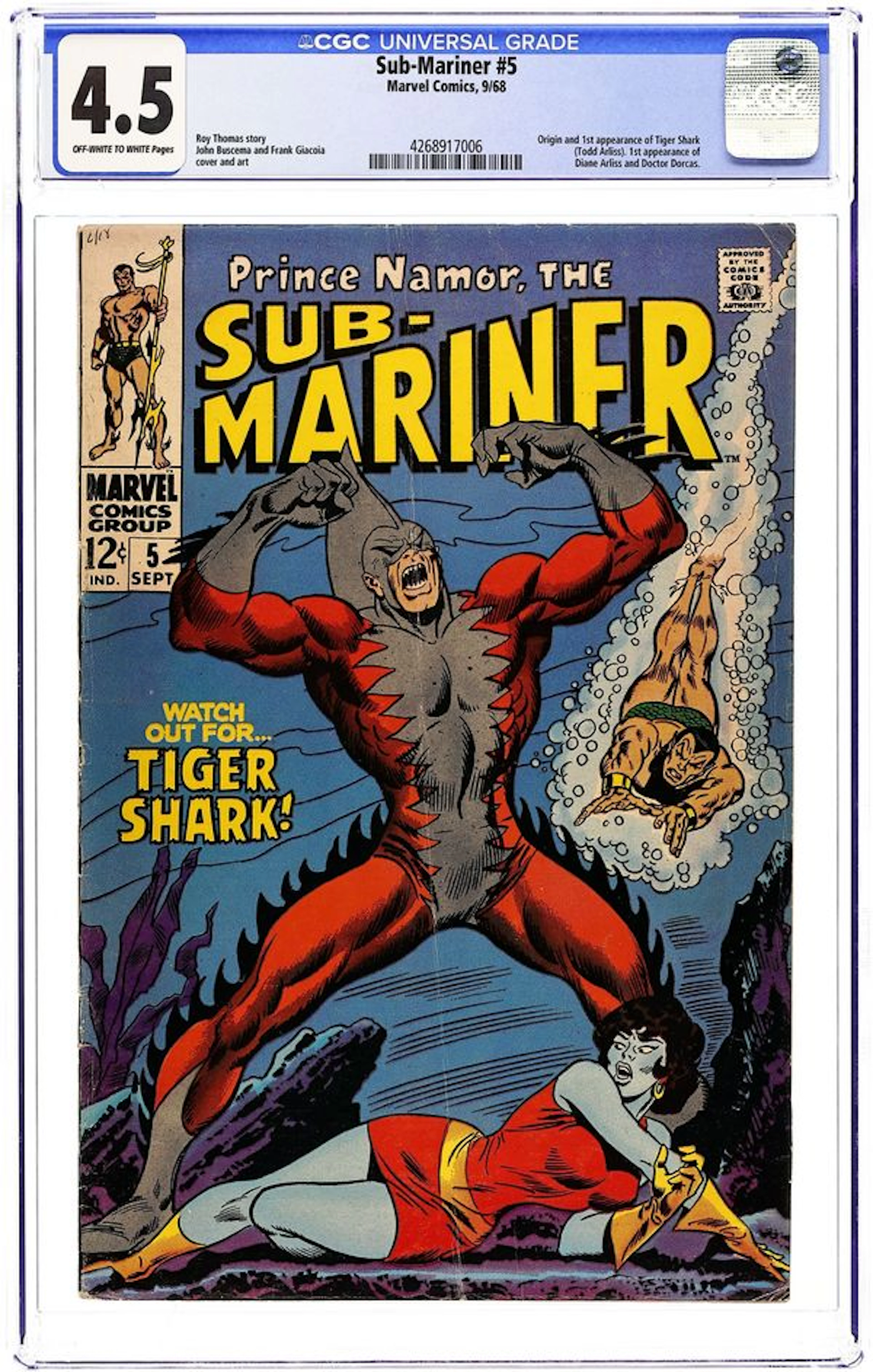 Sub-Mariner (1968 1st Series) 5 CGC 4.5
