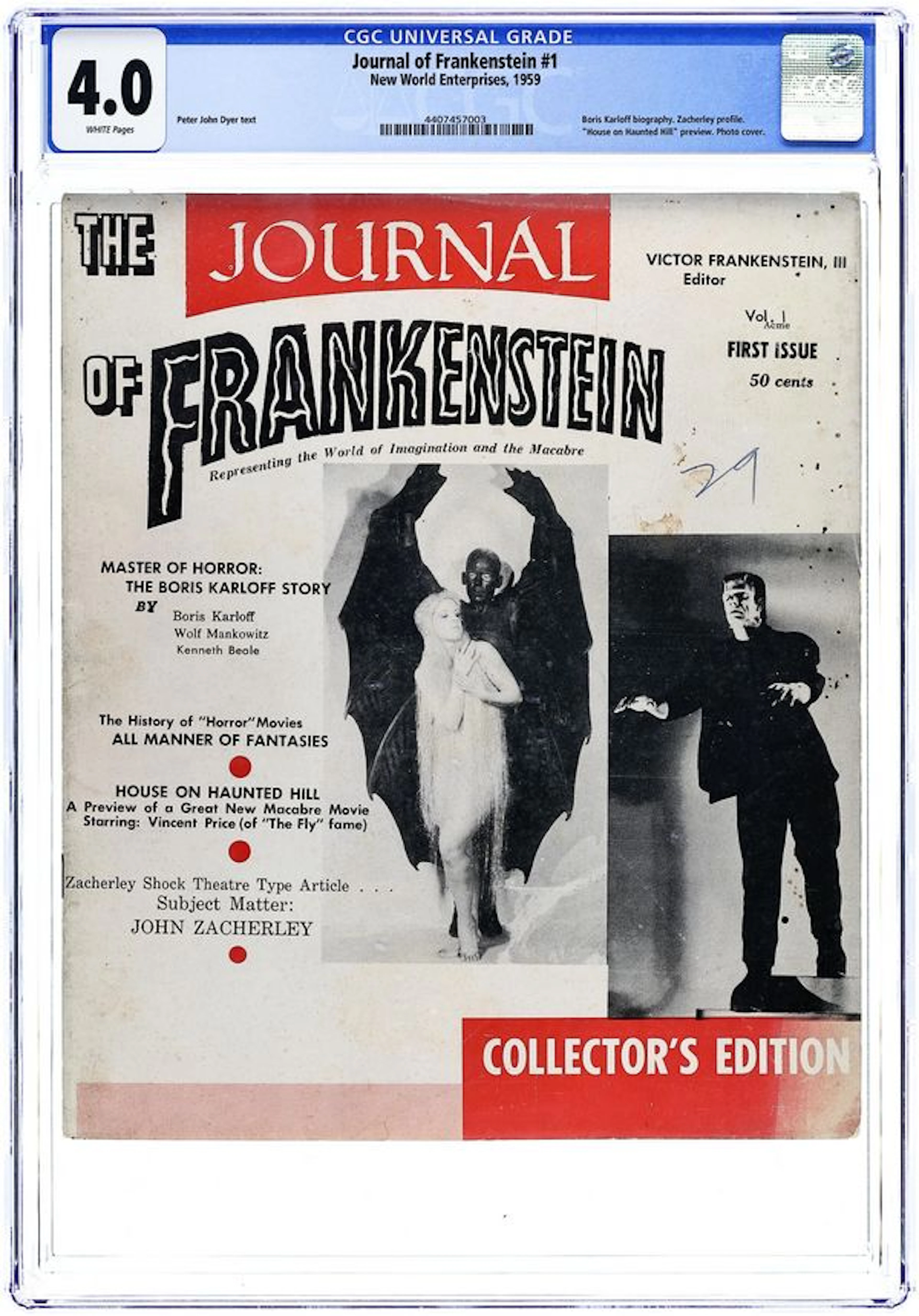 Journal of Frankenstein (1959 New World Enterprises) 1 CGC 4.0