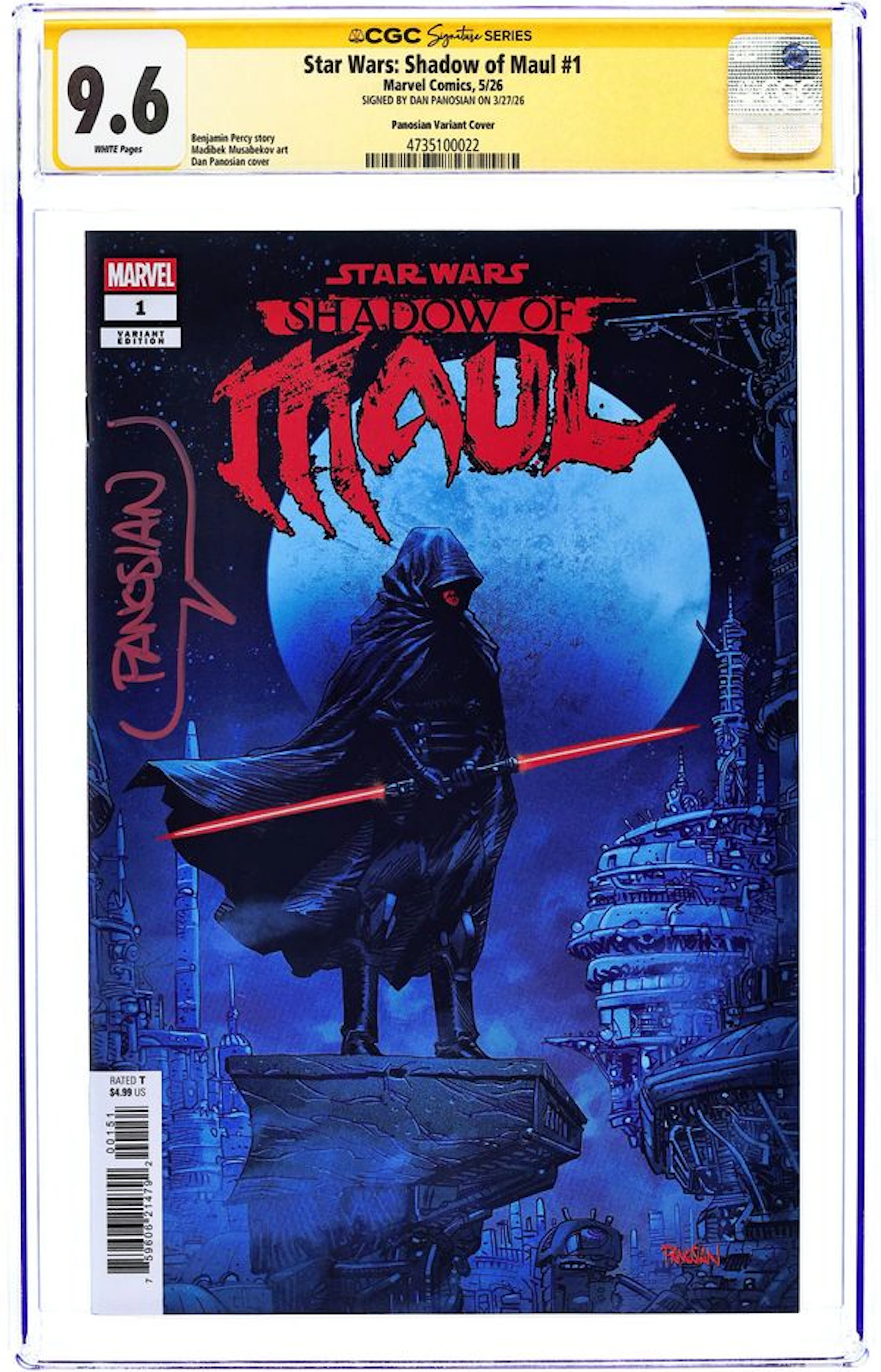 Star Wars Shadow of Maul (2026 Marvel) 1E CGC 9.6 SS Panosian