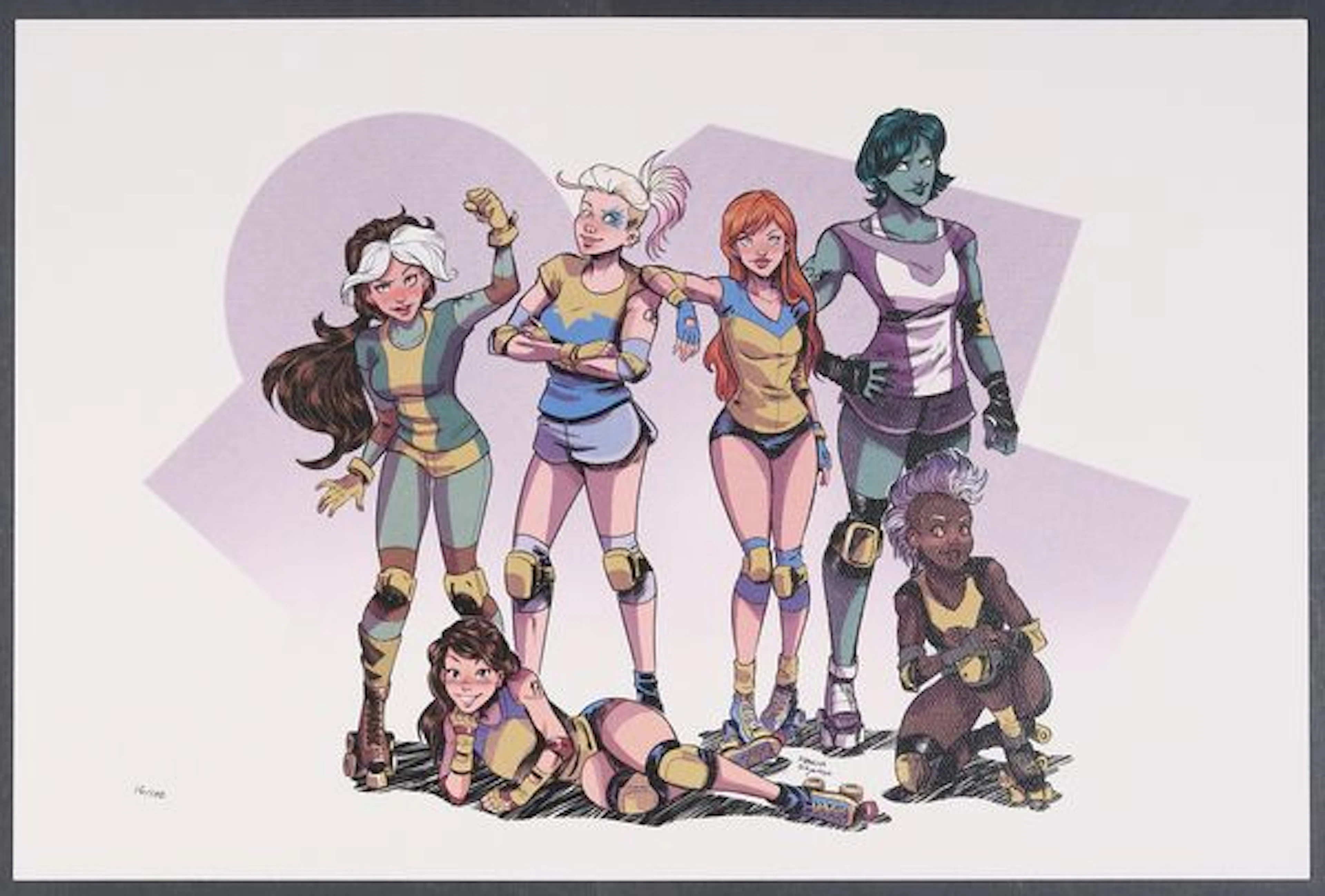 Marvel Girls Derby Team Print by Francine Delgado