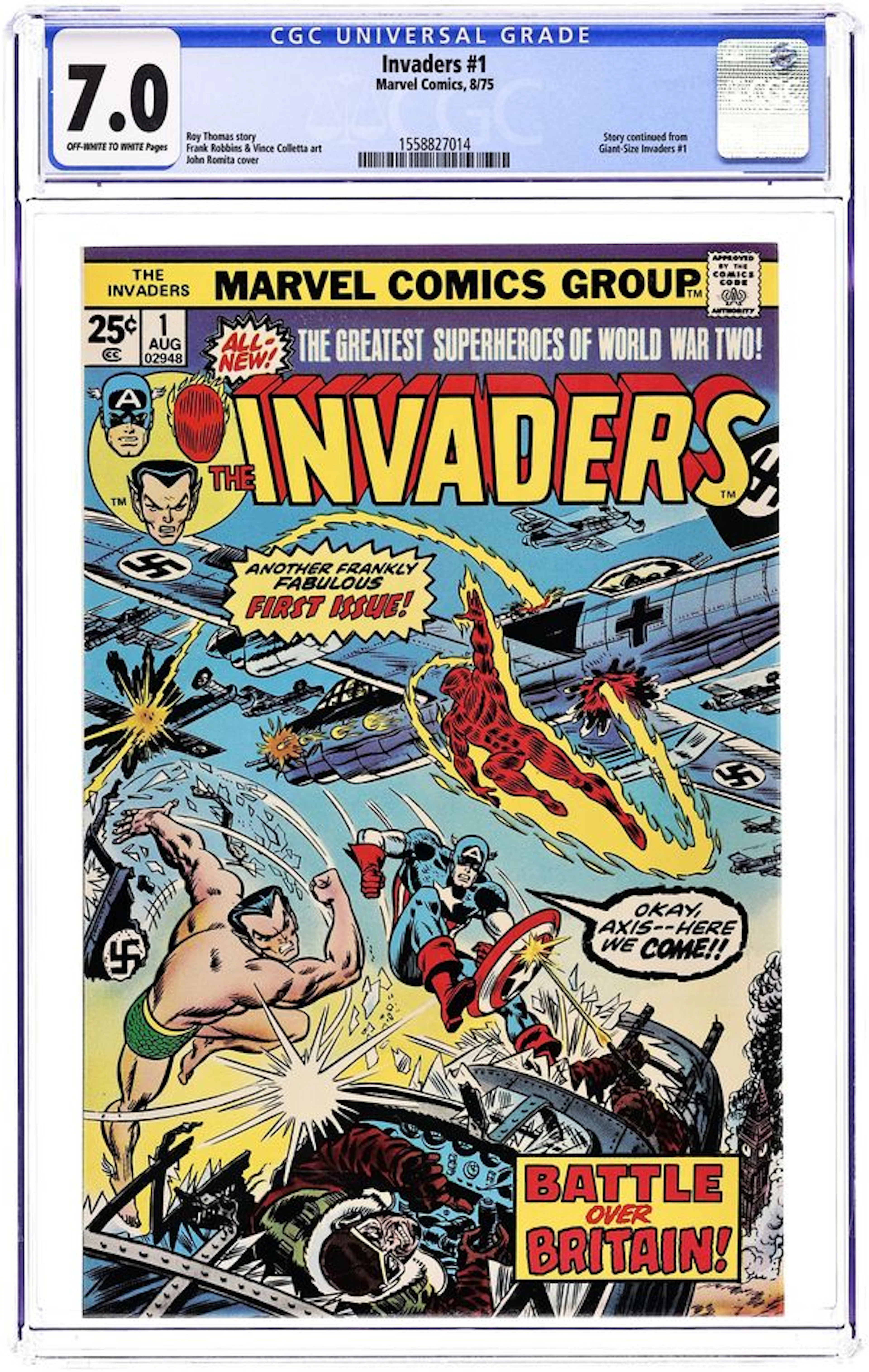 Invaders (1975 Marvel 1st Series) 1 CGC 7.0