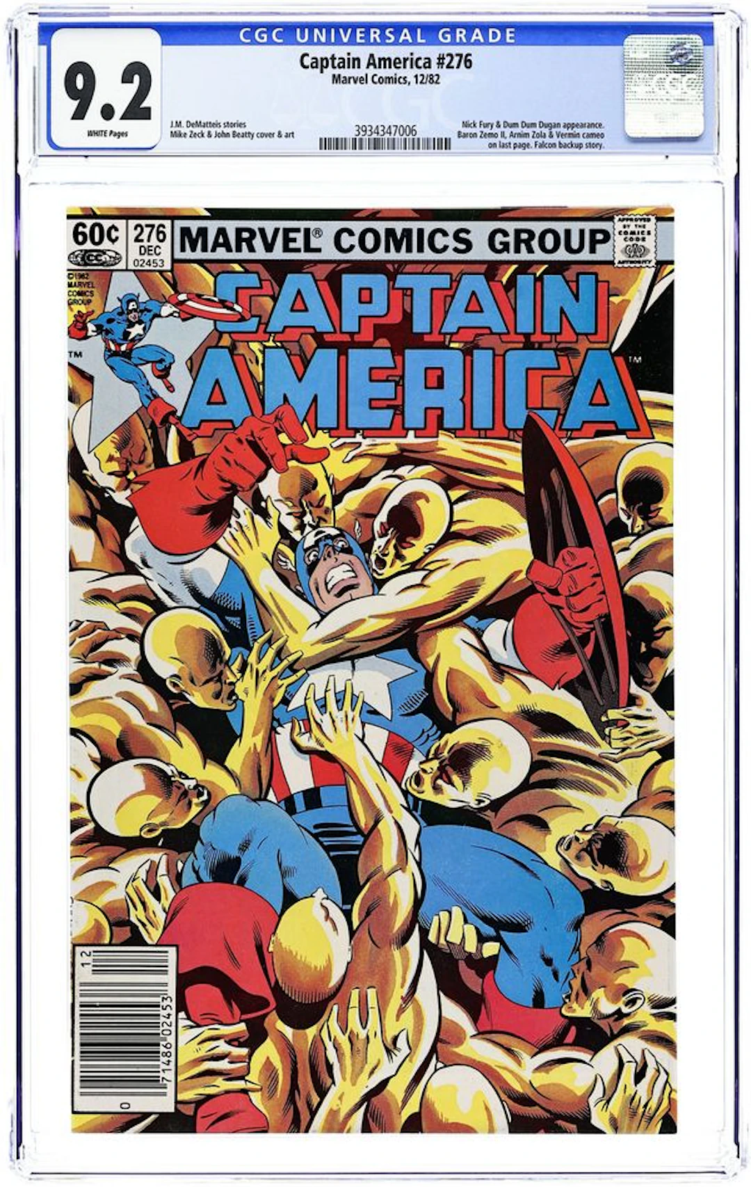Captain America (1968 1st Series) 276 CGC 9.2