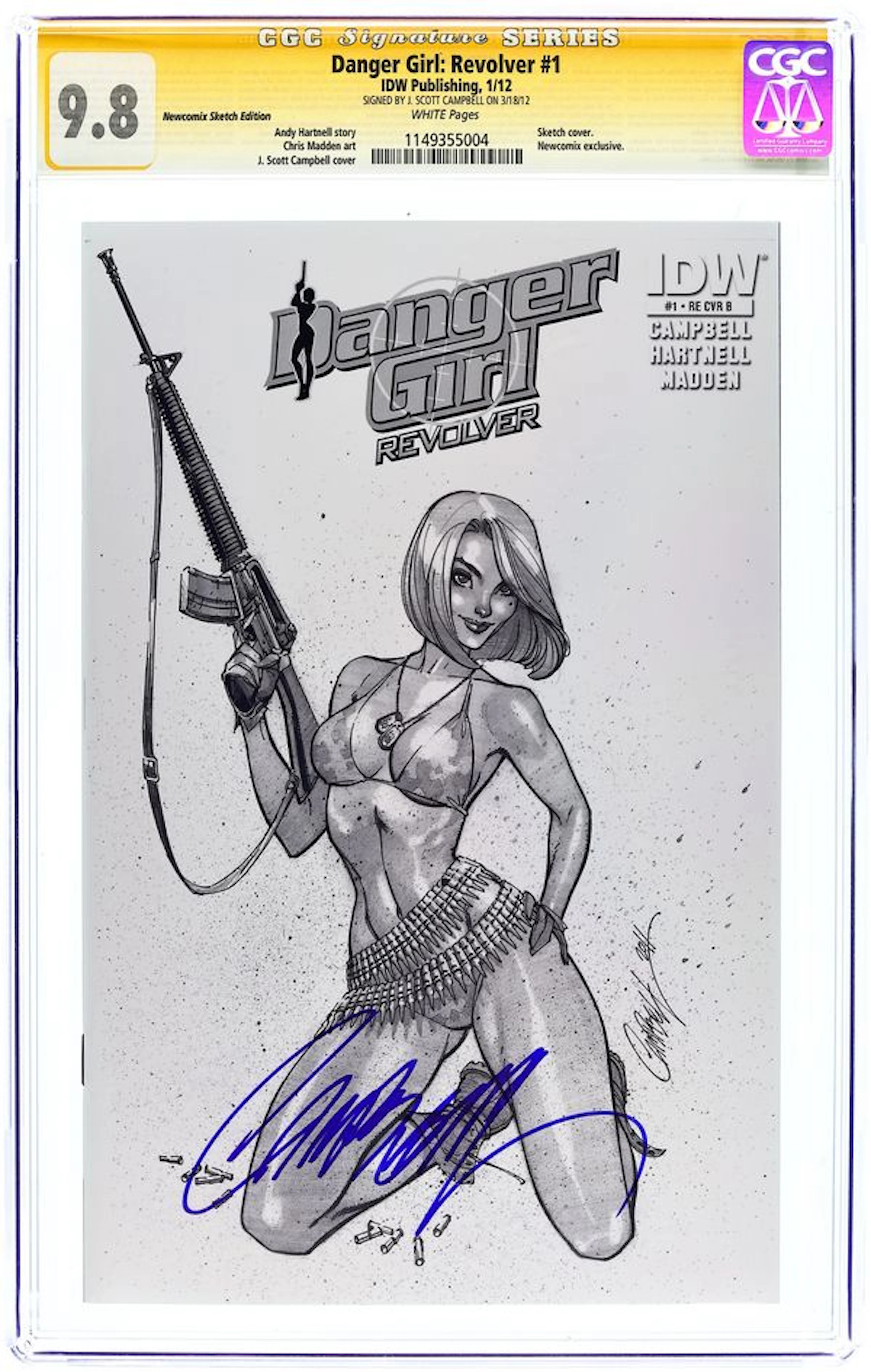 Danger Girl Revolver (2012) 1REB CGC 9.8 SS Campbell