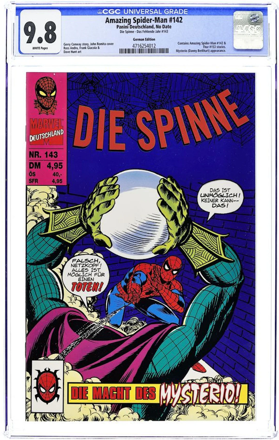 Die Spinne Das Fehlende Jahr (German 1998 Marvel Deutschland/Panini)
