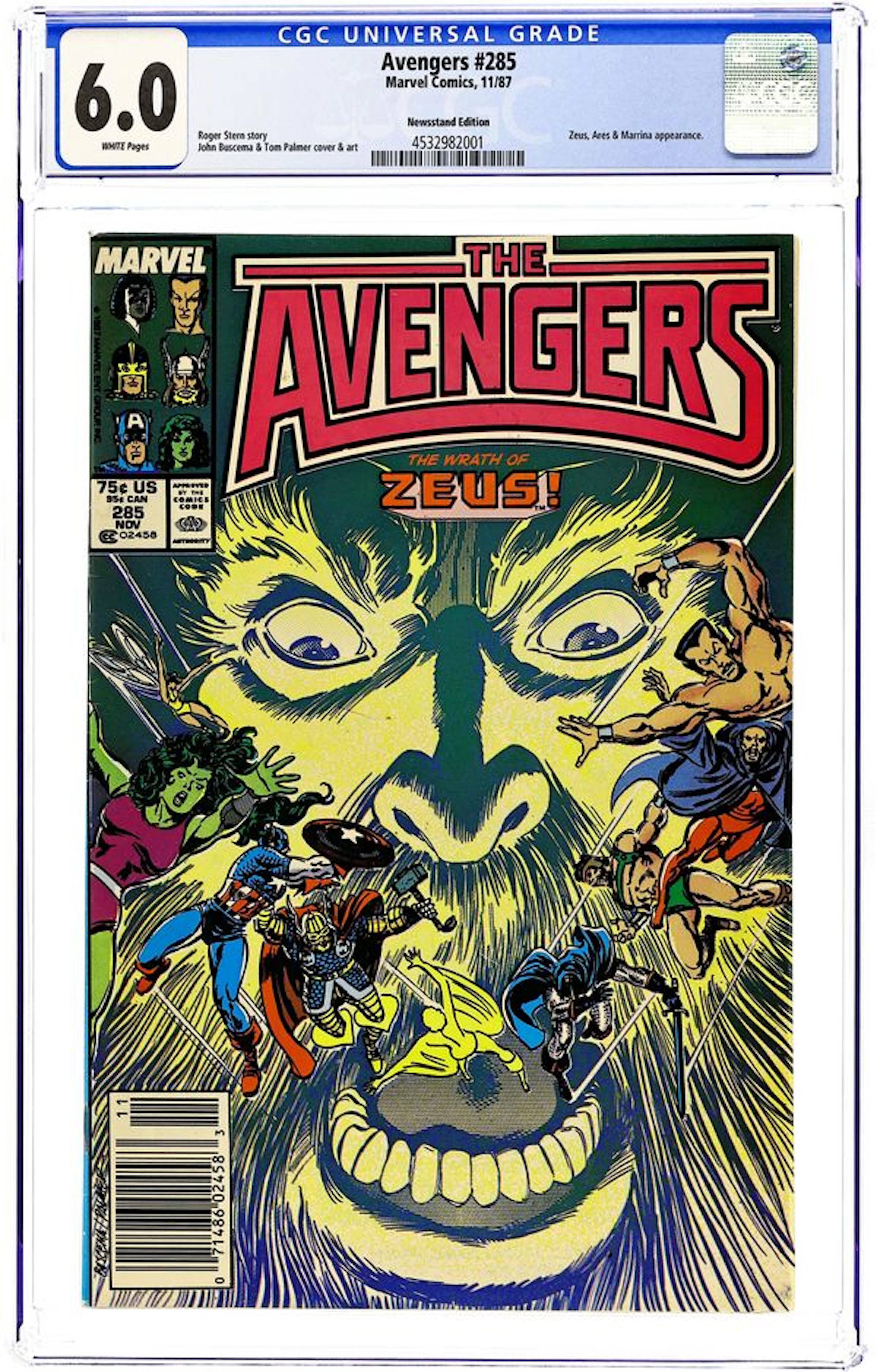 Avengers (1963 1st Series) 285N CGC 6.0