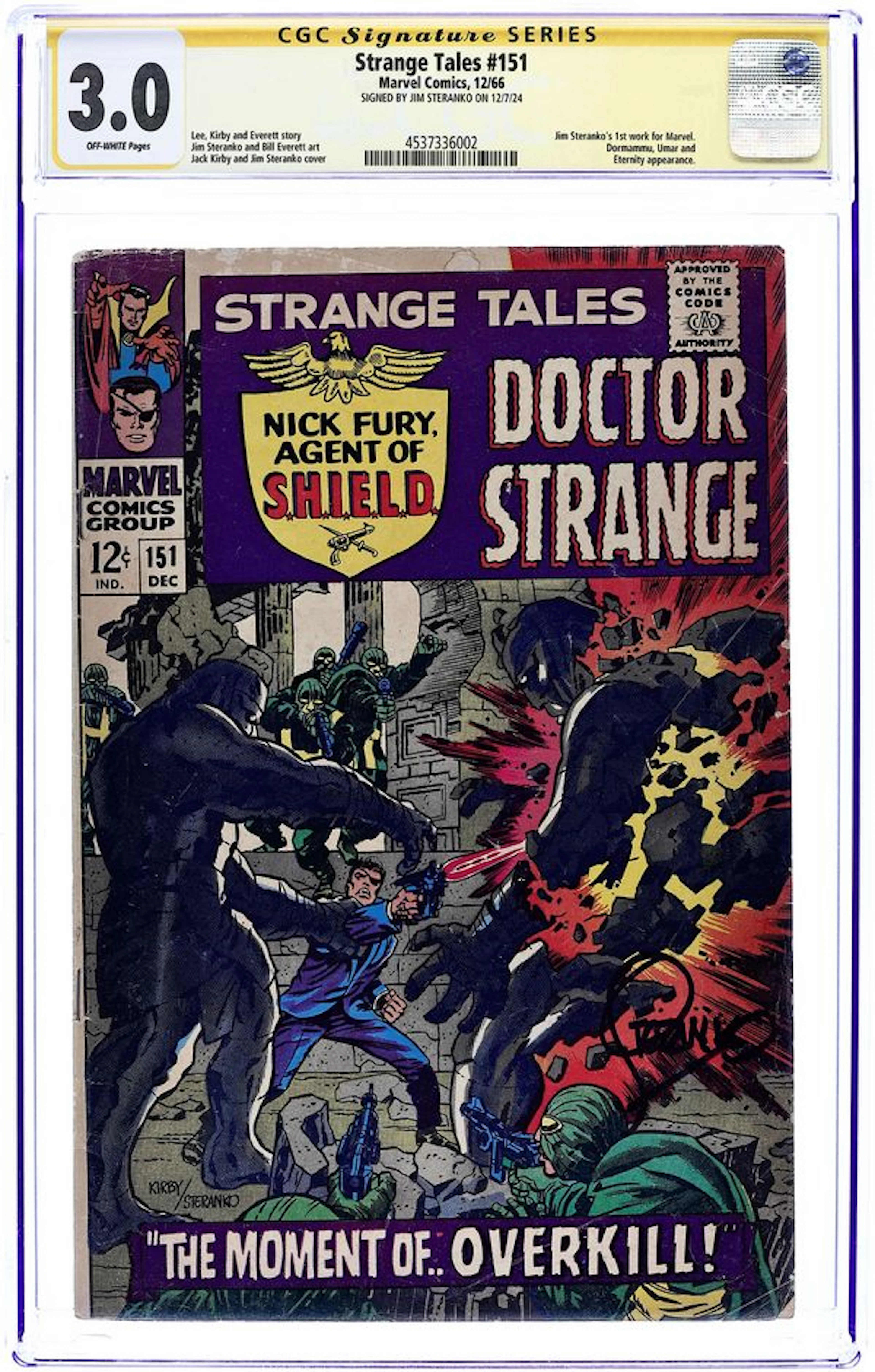 Strange Tales (1951 1st Series) 151 CGC 3.0 SS Steranko