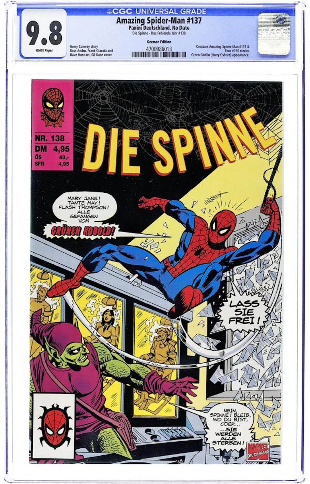 Die Spinne Das Fehlende Jahr (German 1998 Marvel Deutschland/Panini)