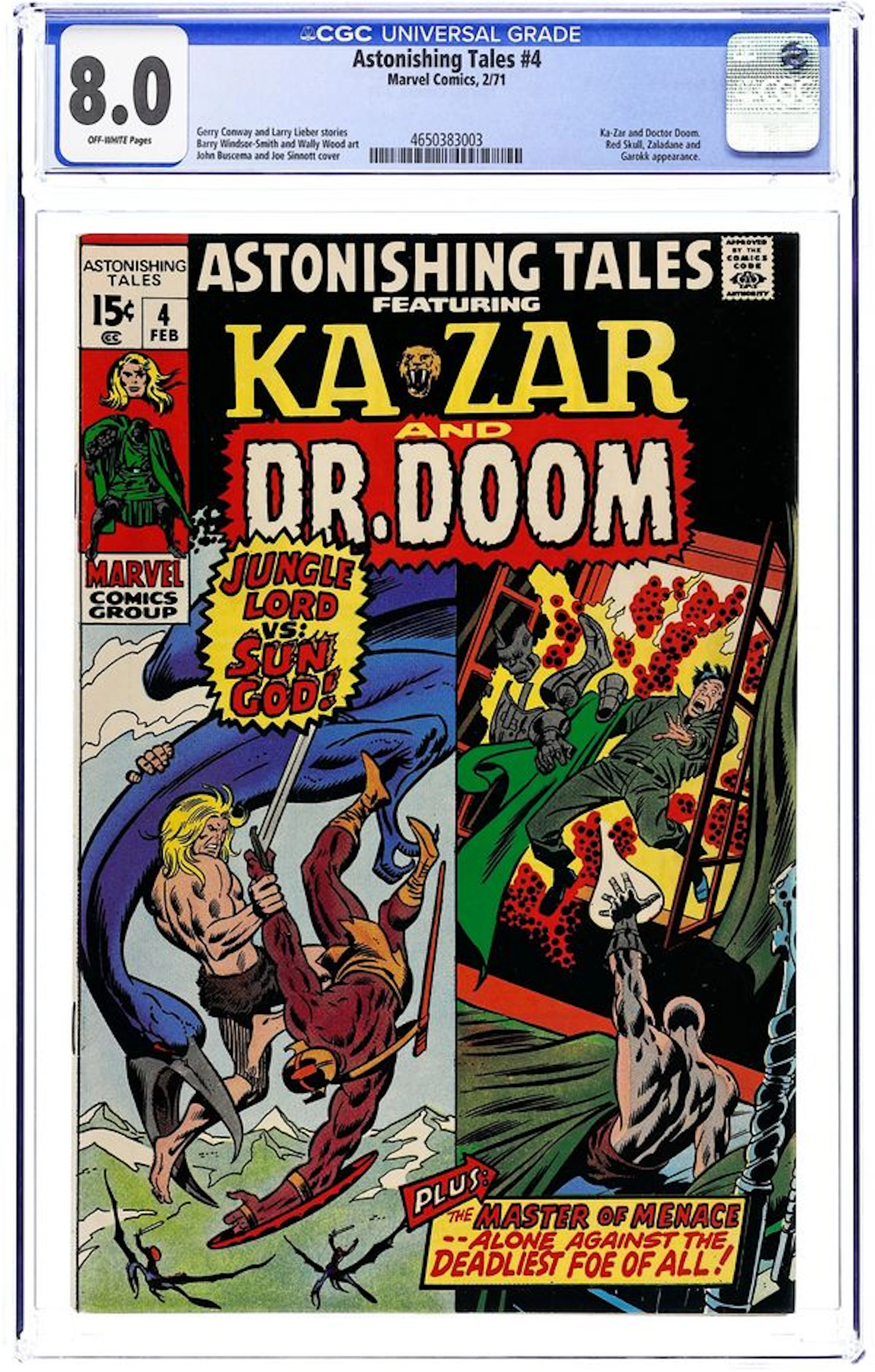 Astonishing Tales (1970) 4 CGC 8.0
