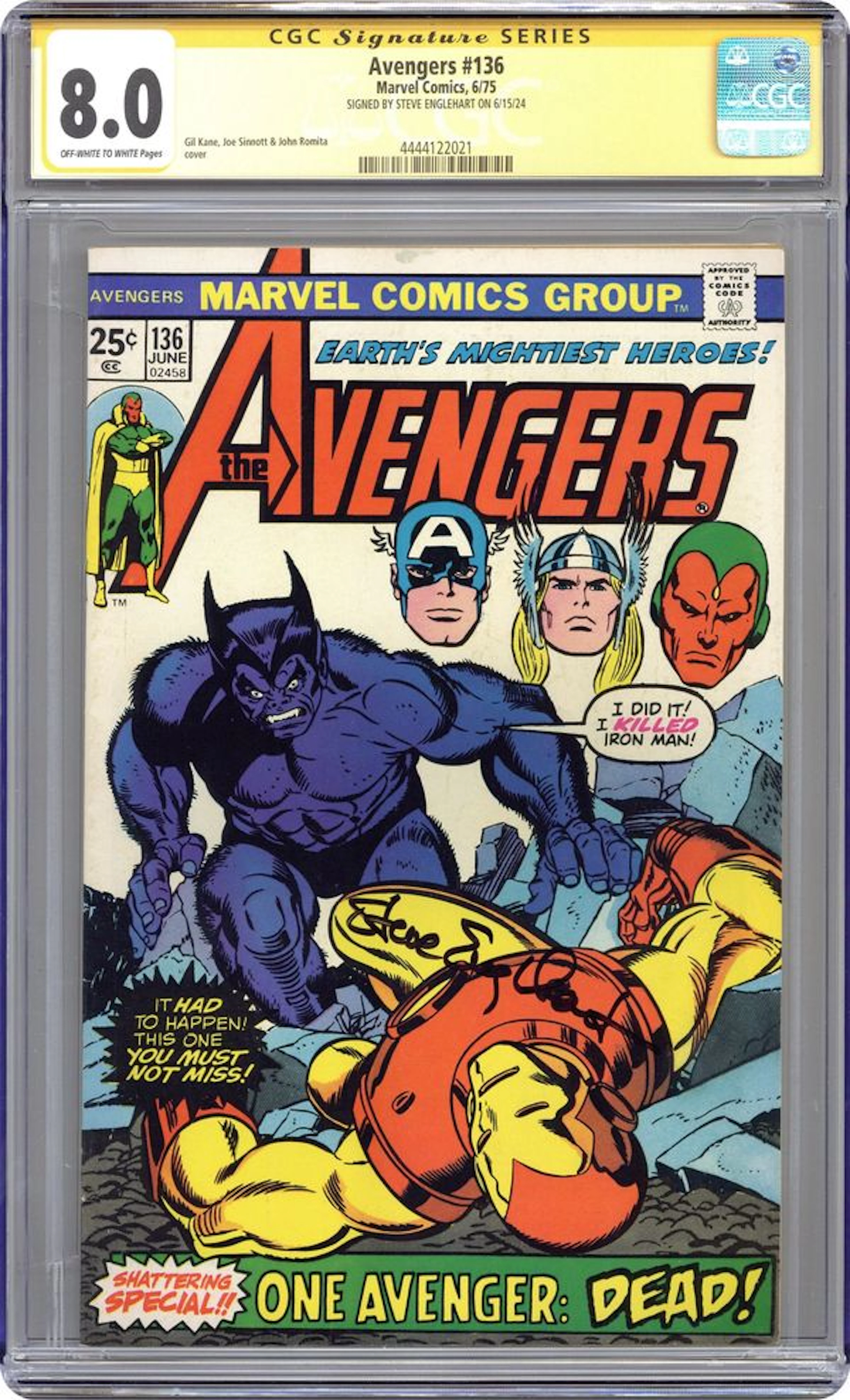 Avengers (1963 1st Series) 136 CGC 8.0 SS Englehart