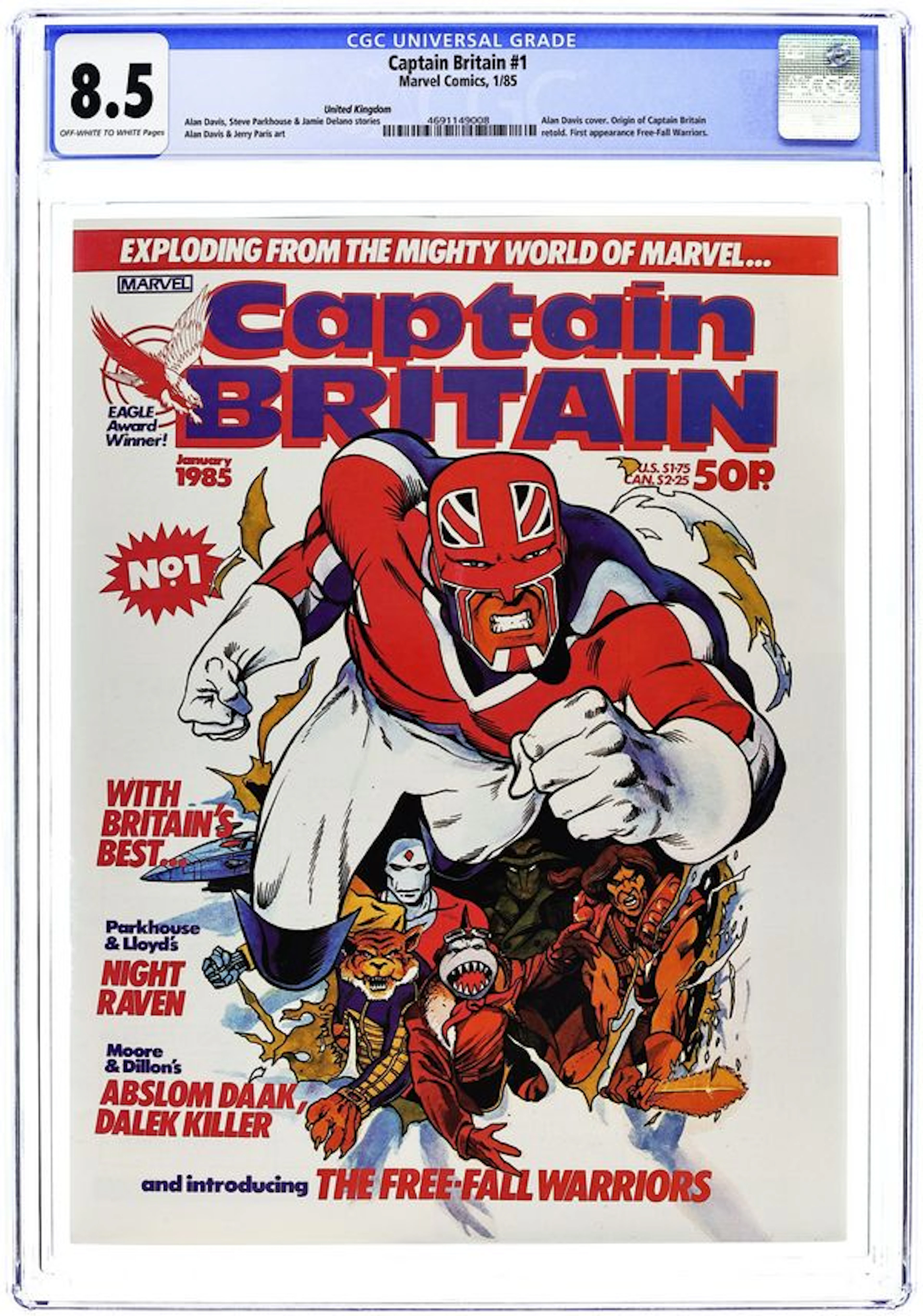 Captain Britain (UK 1985-1986 Marvel 2nd Series) 1 CGC 8.5