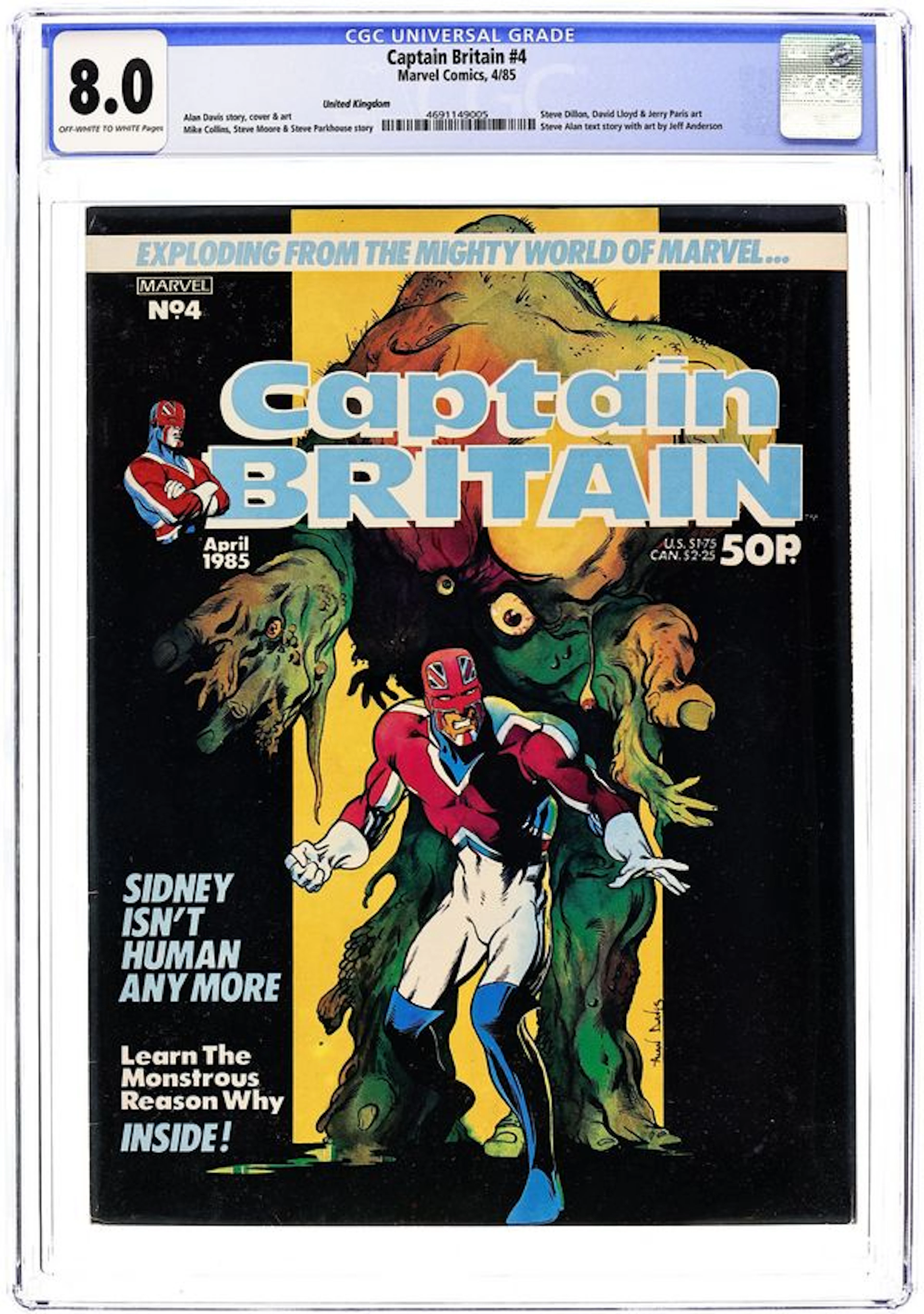 Captain Britain (UK 1985-1986 Marvel 2nd Series) 4 CGC 8.0
