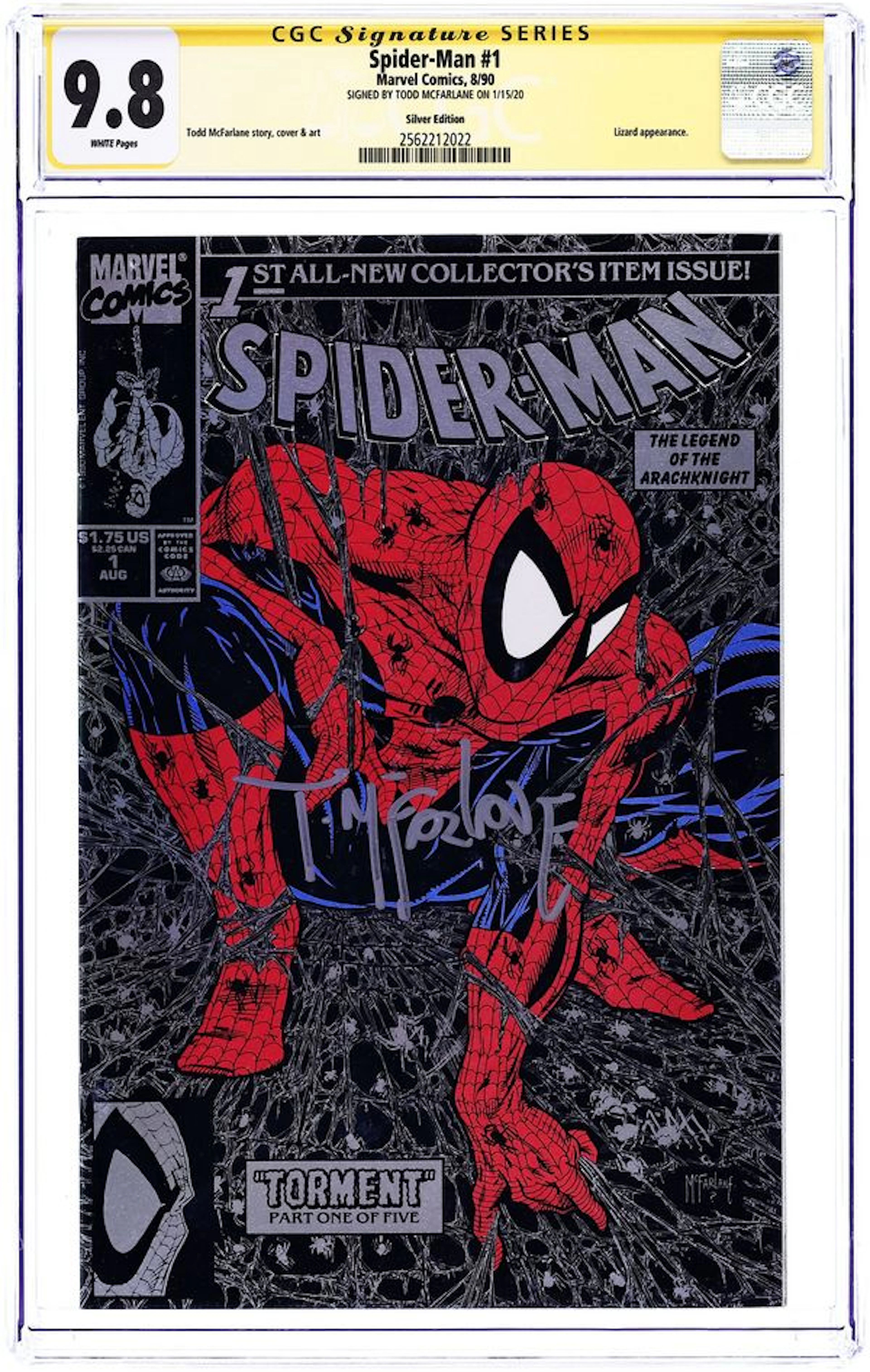 Spider-Man (1990 Marvel) 1SILVER CGC 9.8 SS McFarlane