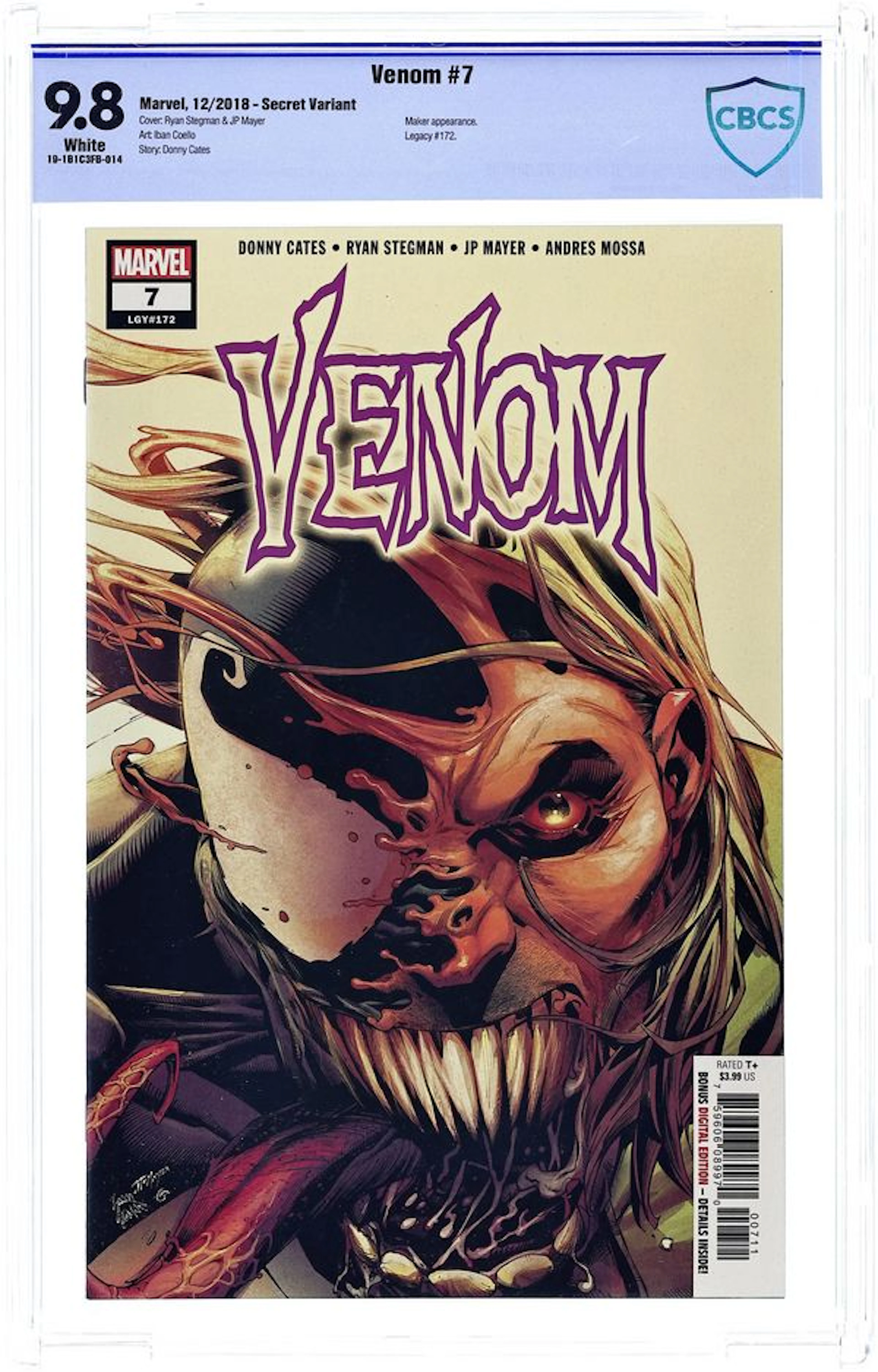 Venom (2018 Marvel) 7E CBCS 9.8