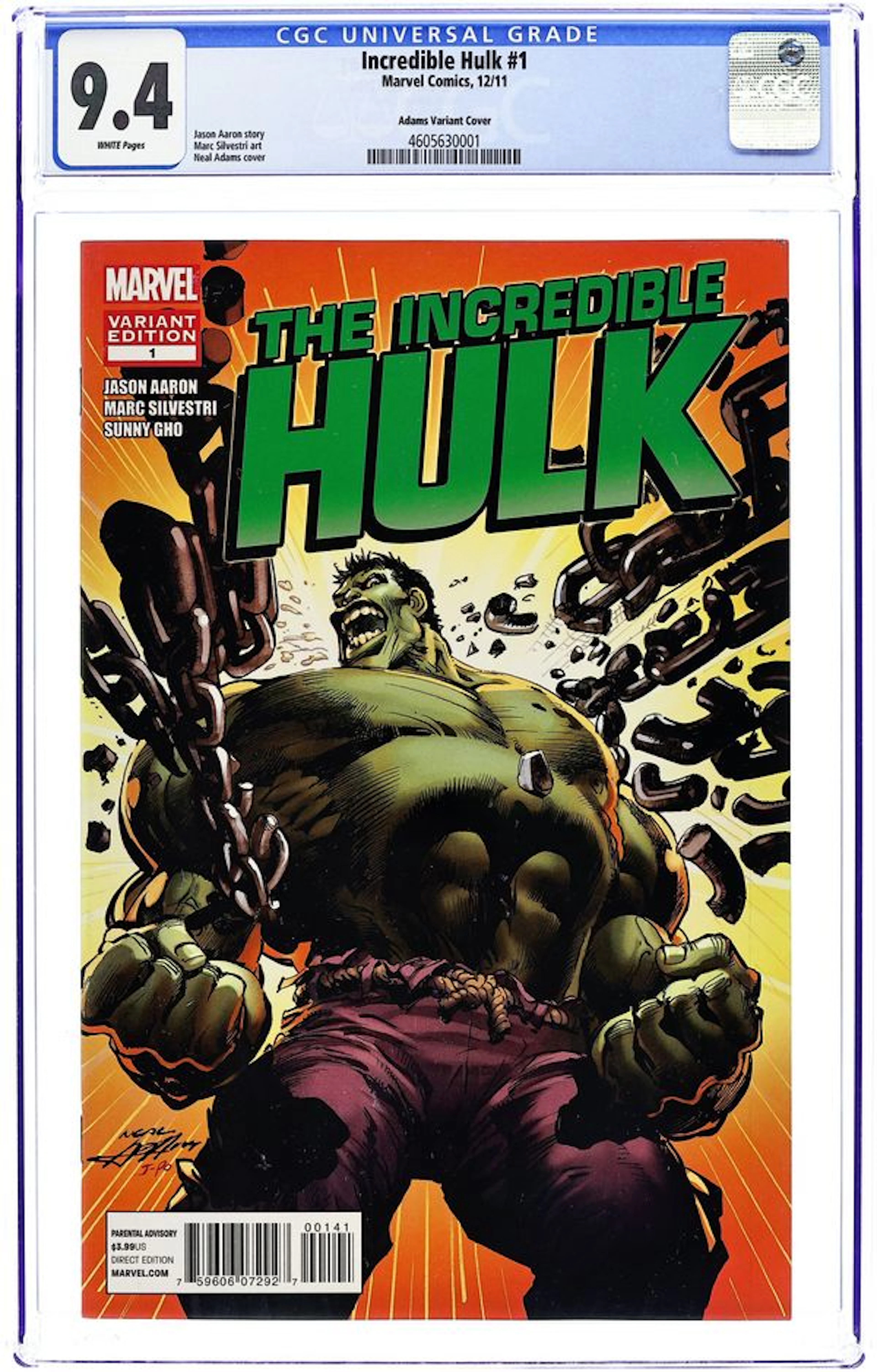 Incredible Hulk (2011 Marvel 4th Series) 1B CGC 9.4