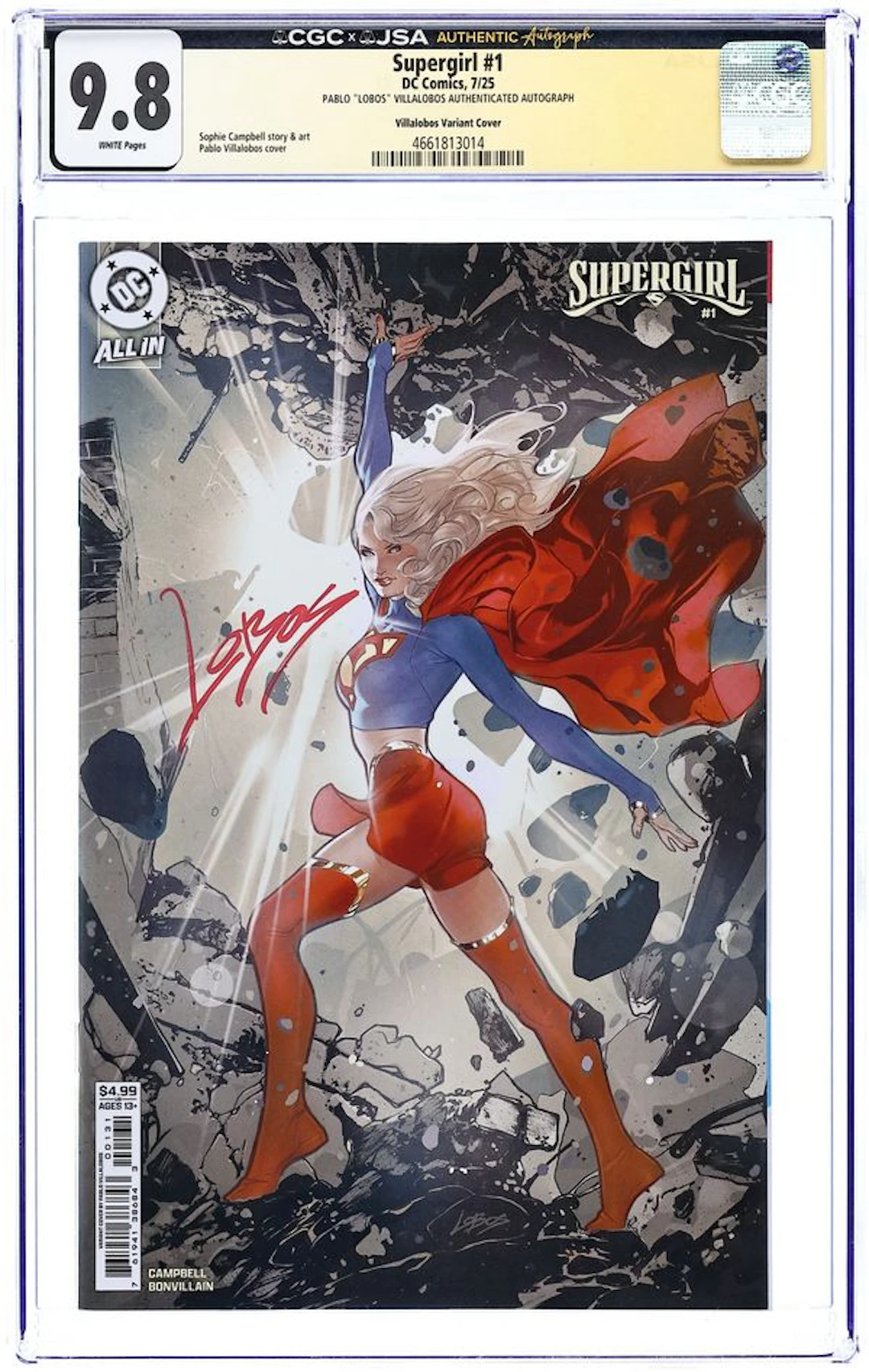 Supergirl (2025 DC) 1C CGC 9.8 JSA Villalobos