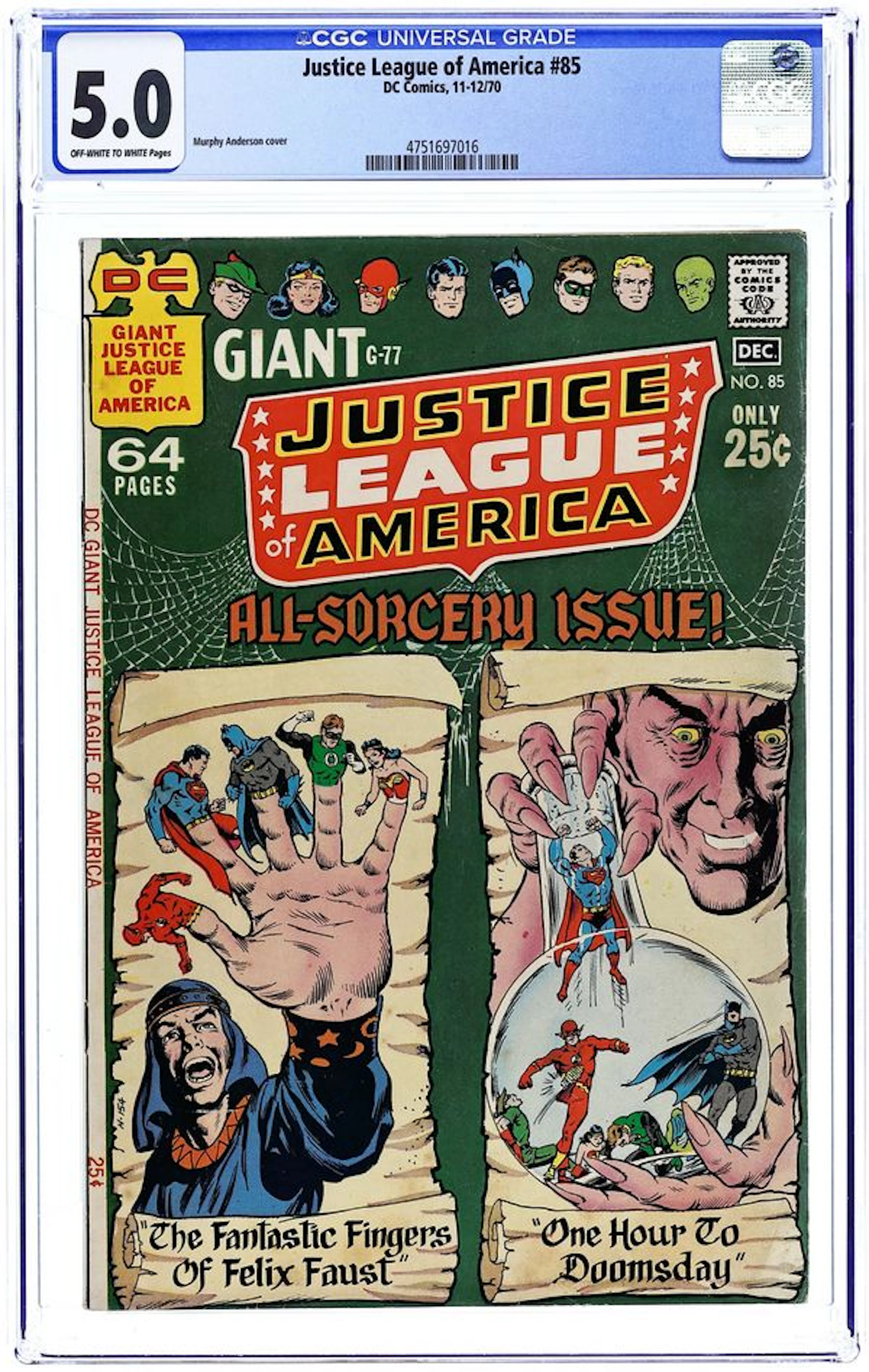 Justice League of America (1960 1st Series) 85 CGC 5.0