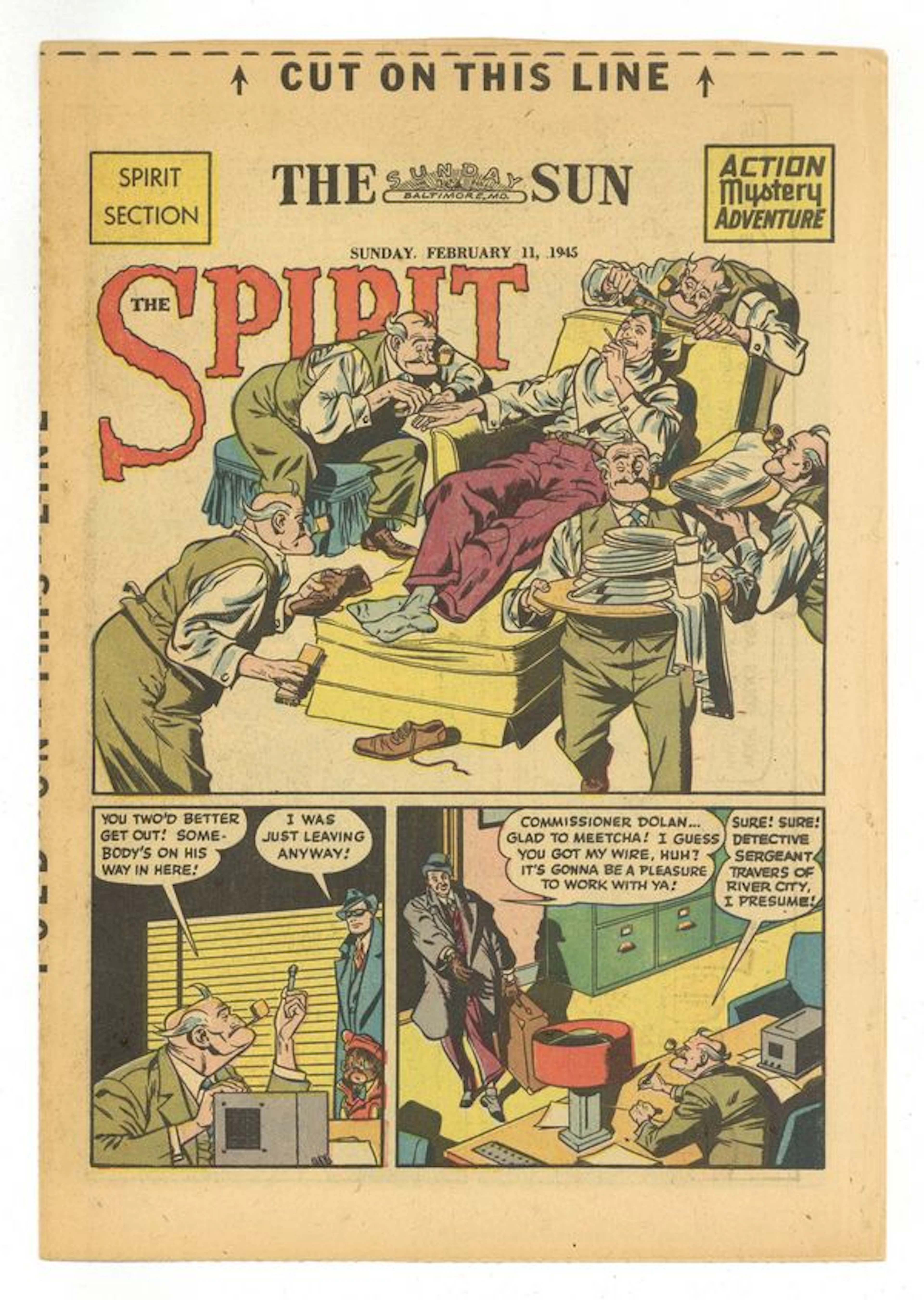 Spirit Weekly Newspaper Comic (1940-1952) Feb 11 1945 GD/VG 3.0
