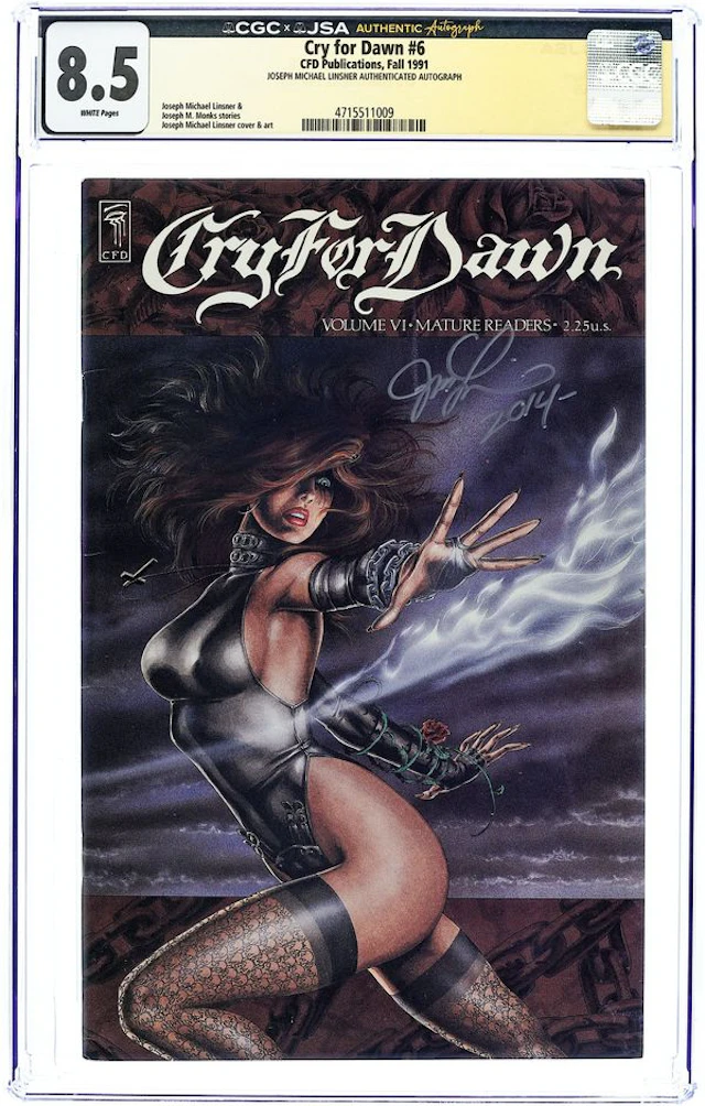 Cry for Dawn (1989) 6A CGC 8.5 JSA Linsner