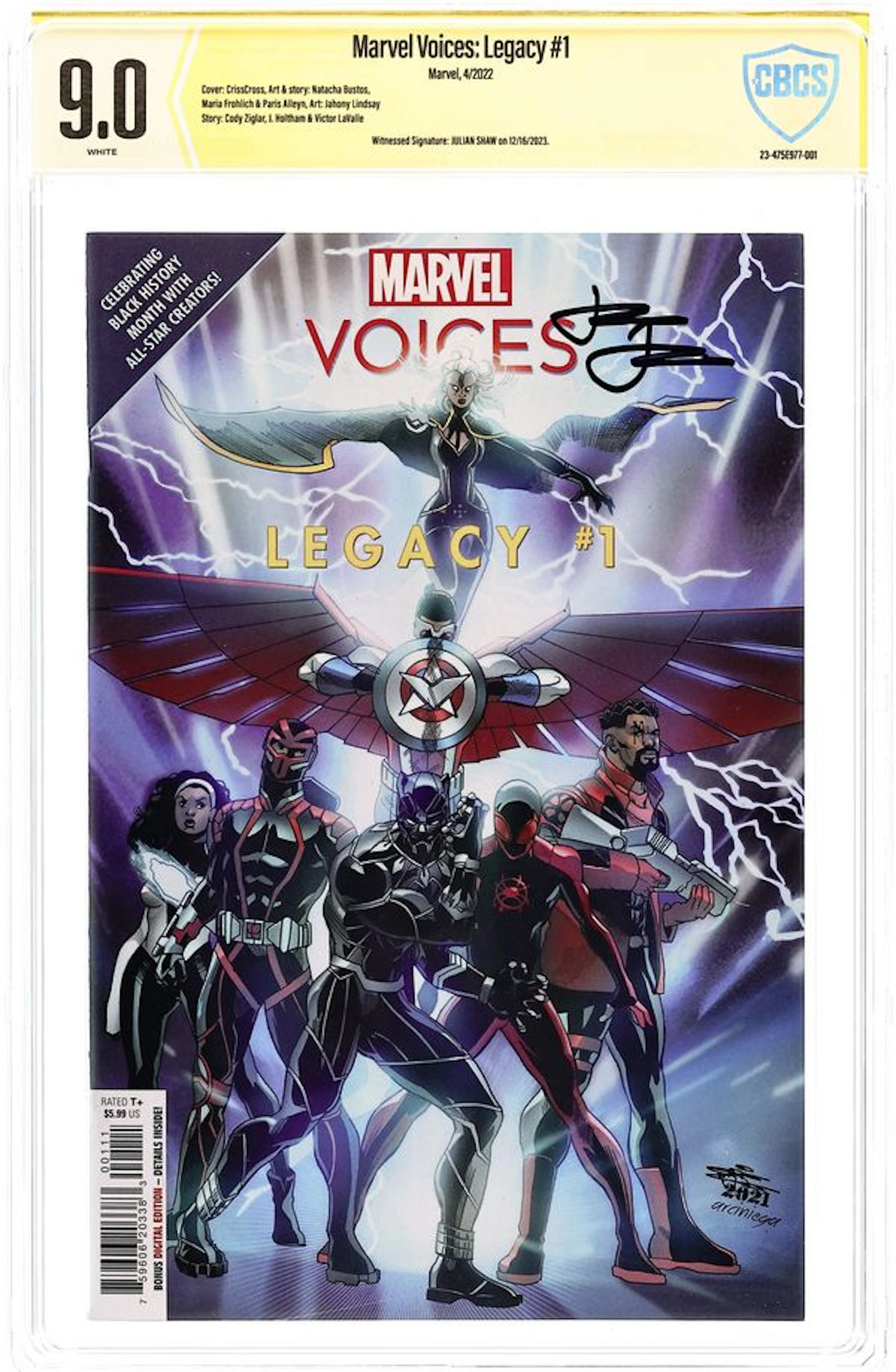 Marvel's Voices Legacy (2022 Marvel) 1A CBCS 9.0 Signed Shaw