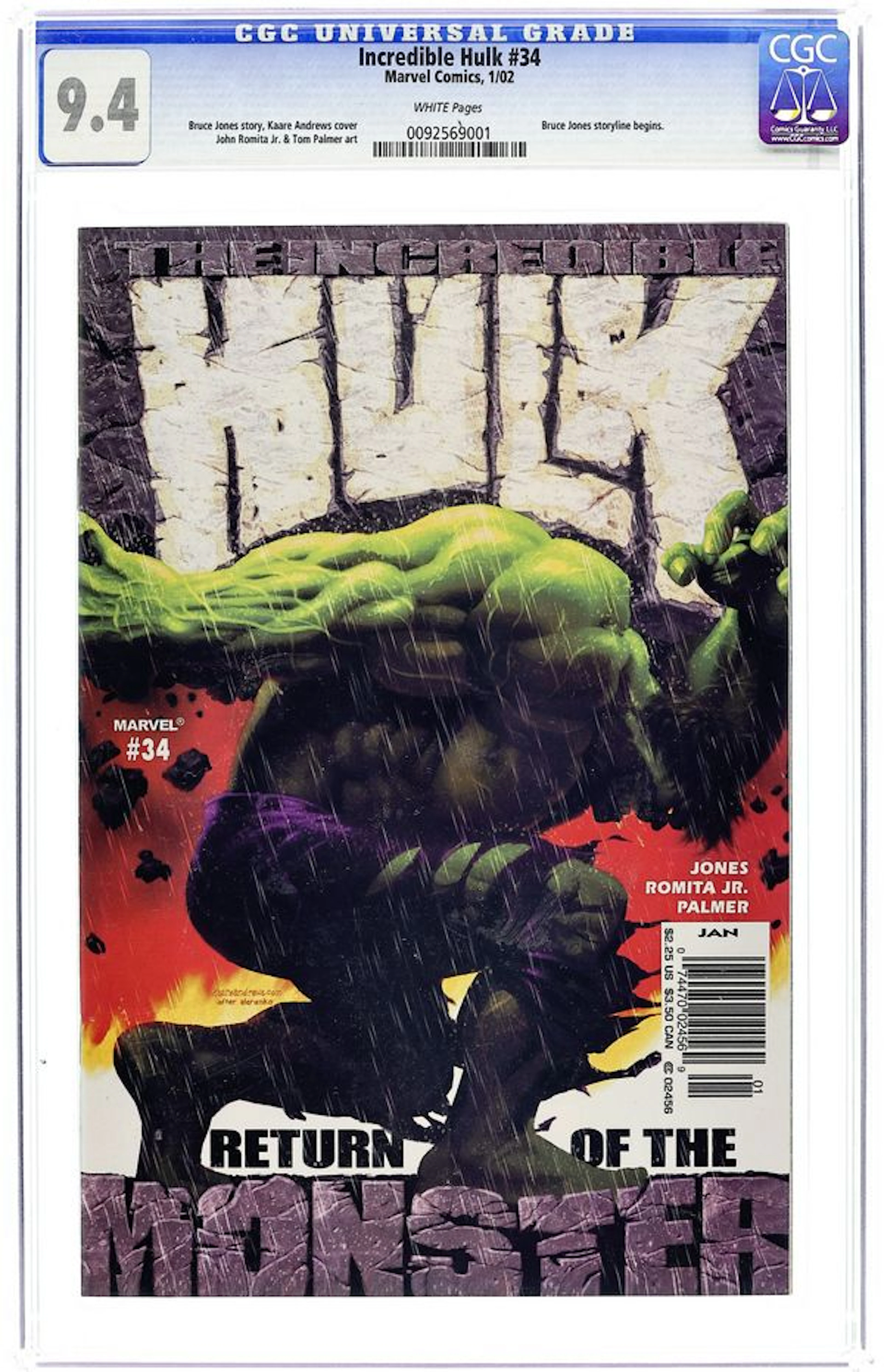 Incredible Hulk (1999 Marvel 2nd Series) 34N CGC 9.4