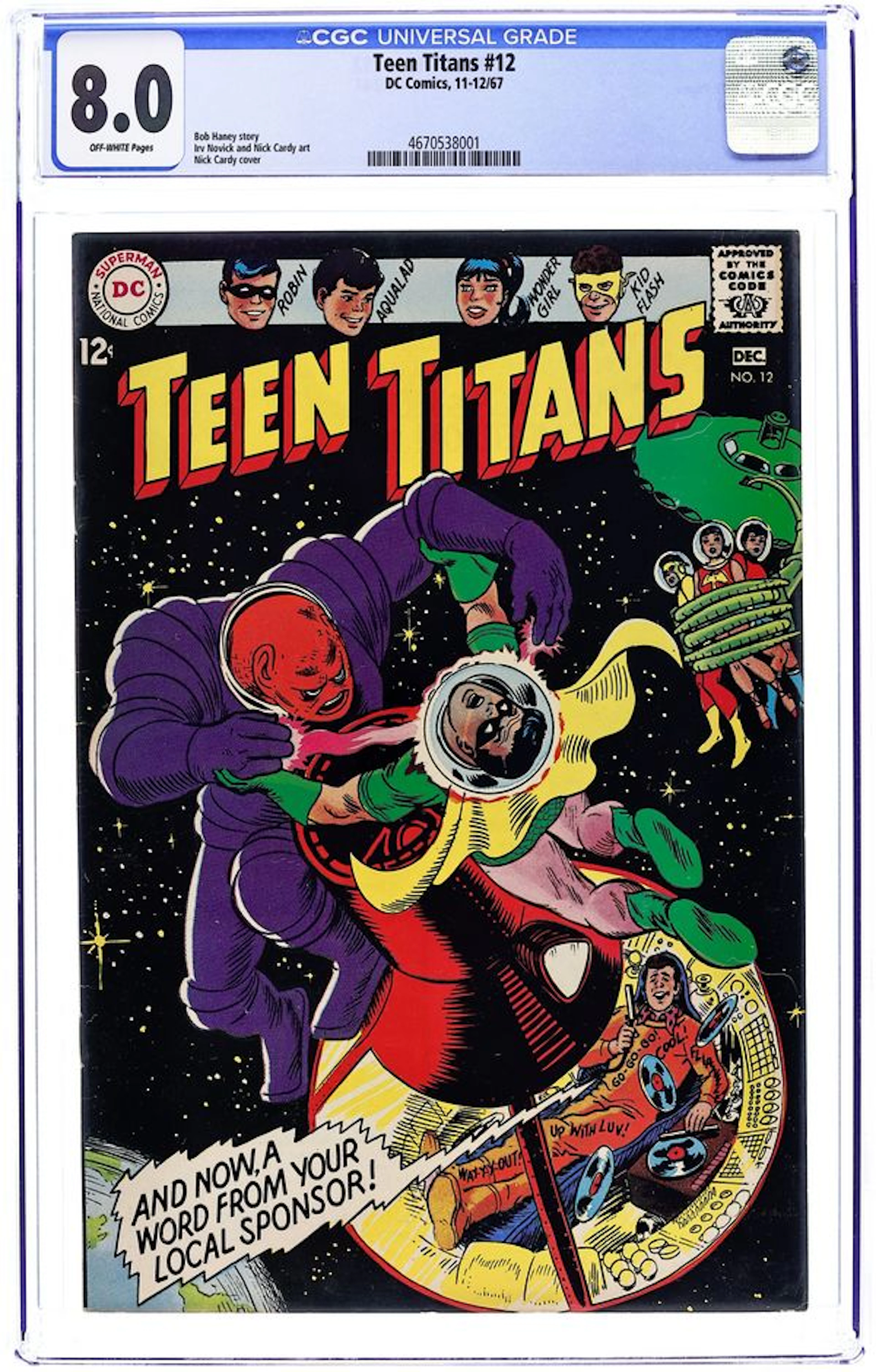Teen Titans (1966 1st Series) 12 CGC 8.0