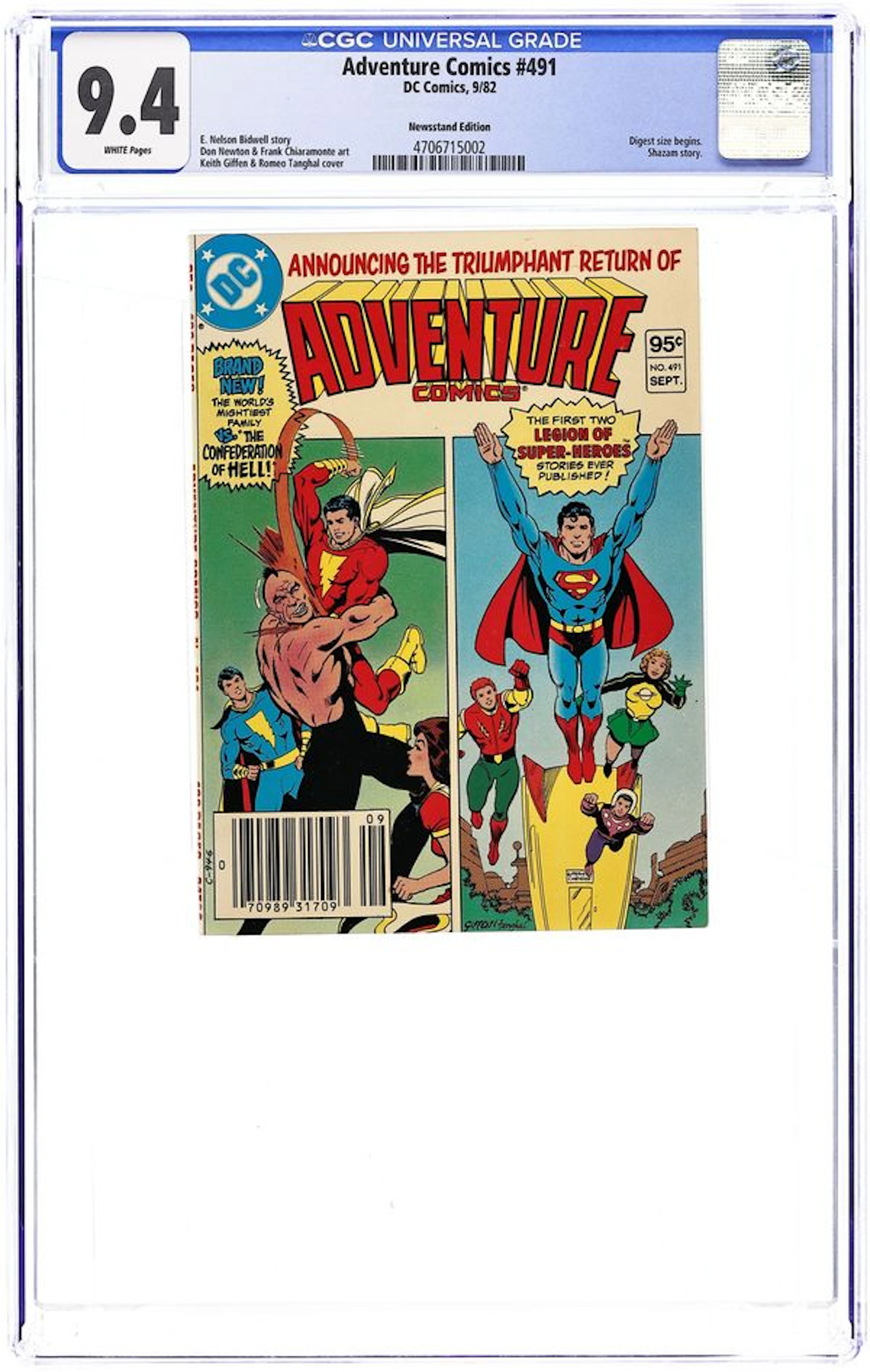Adventure Comics (1938 1st Series) 491N CGC 9.4