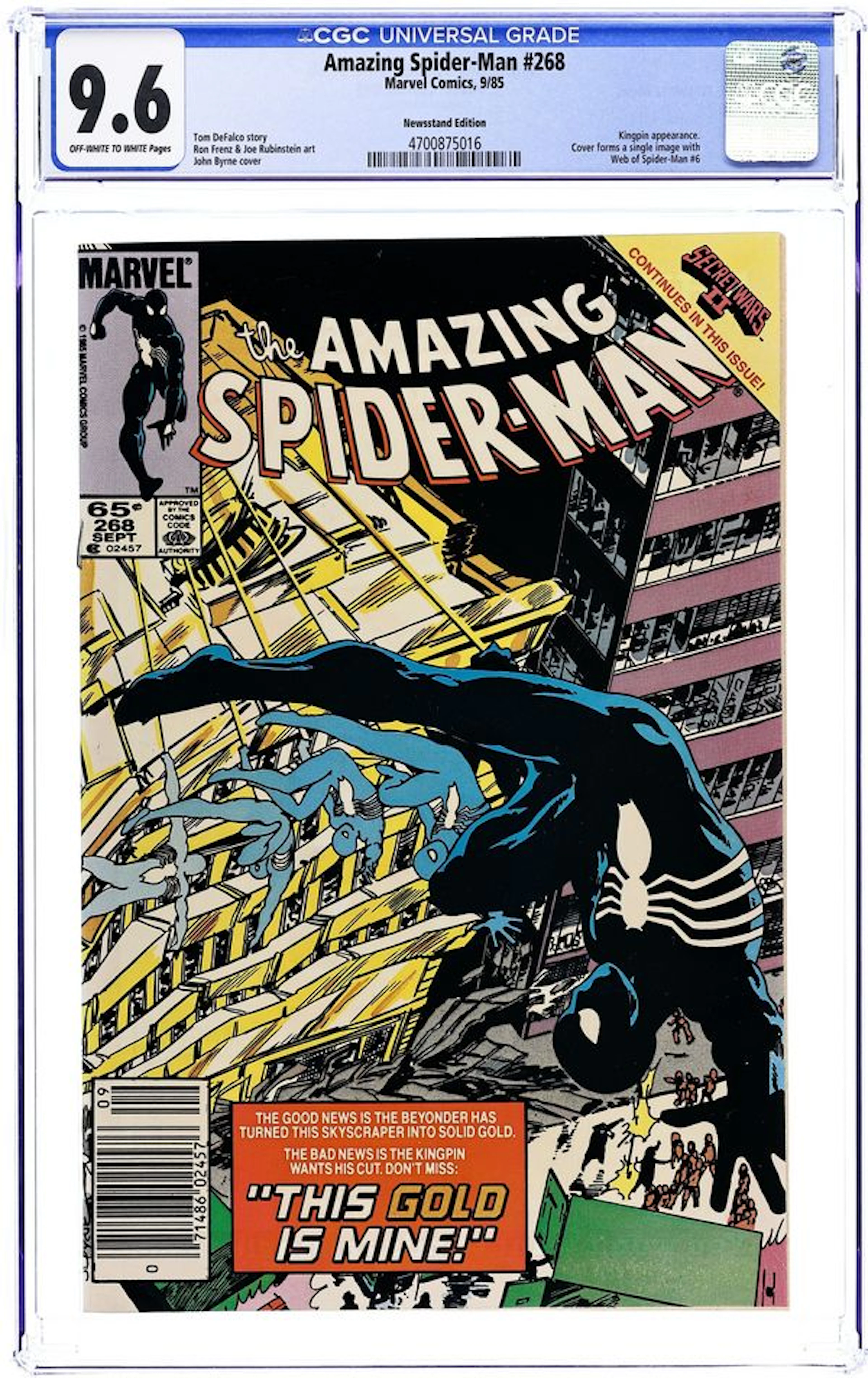 Amazing Spider-Man (1963 1st Series) 268N CGC 9.6