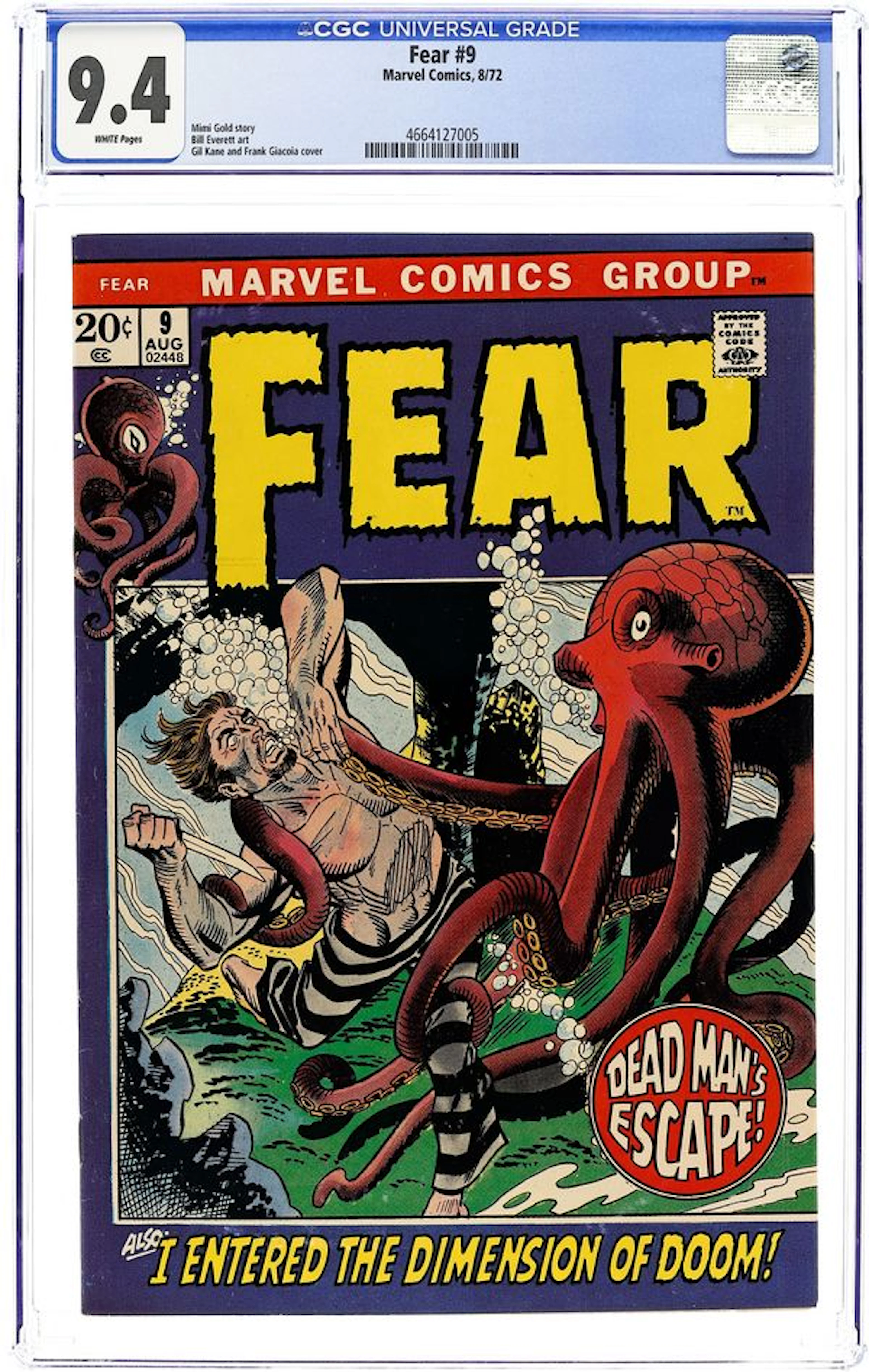 Fear (1970 Marvel) 9 CGC 9.4