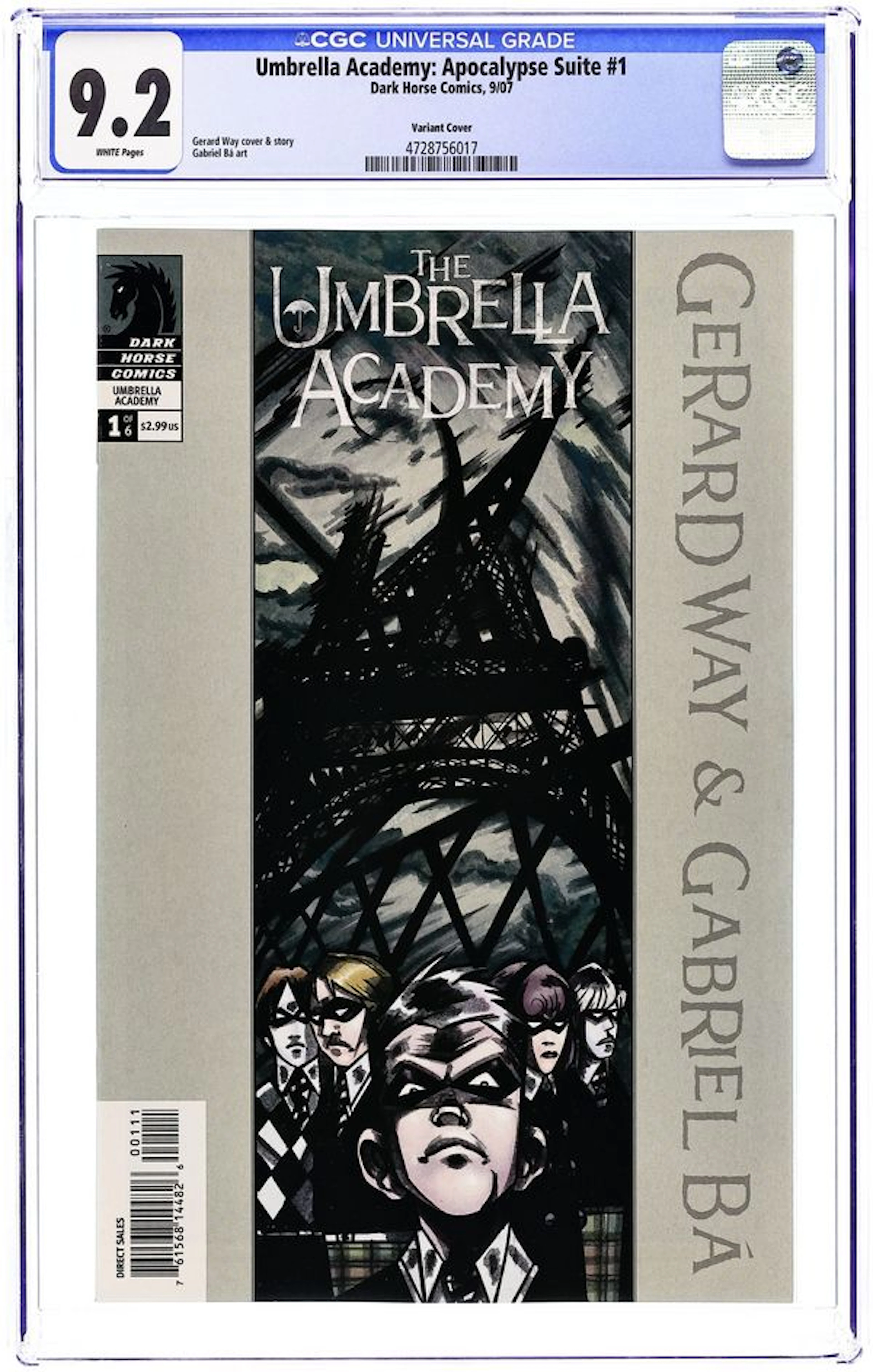 Umbrella Academy Apocalypse Suite (2007) 1B CGC 9.2