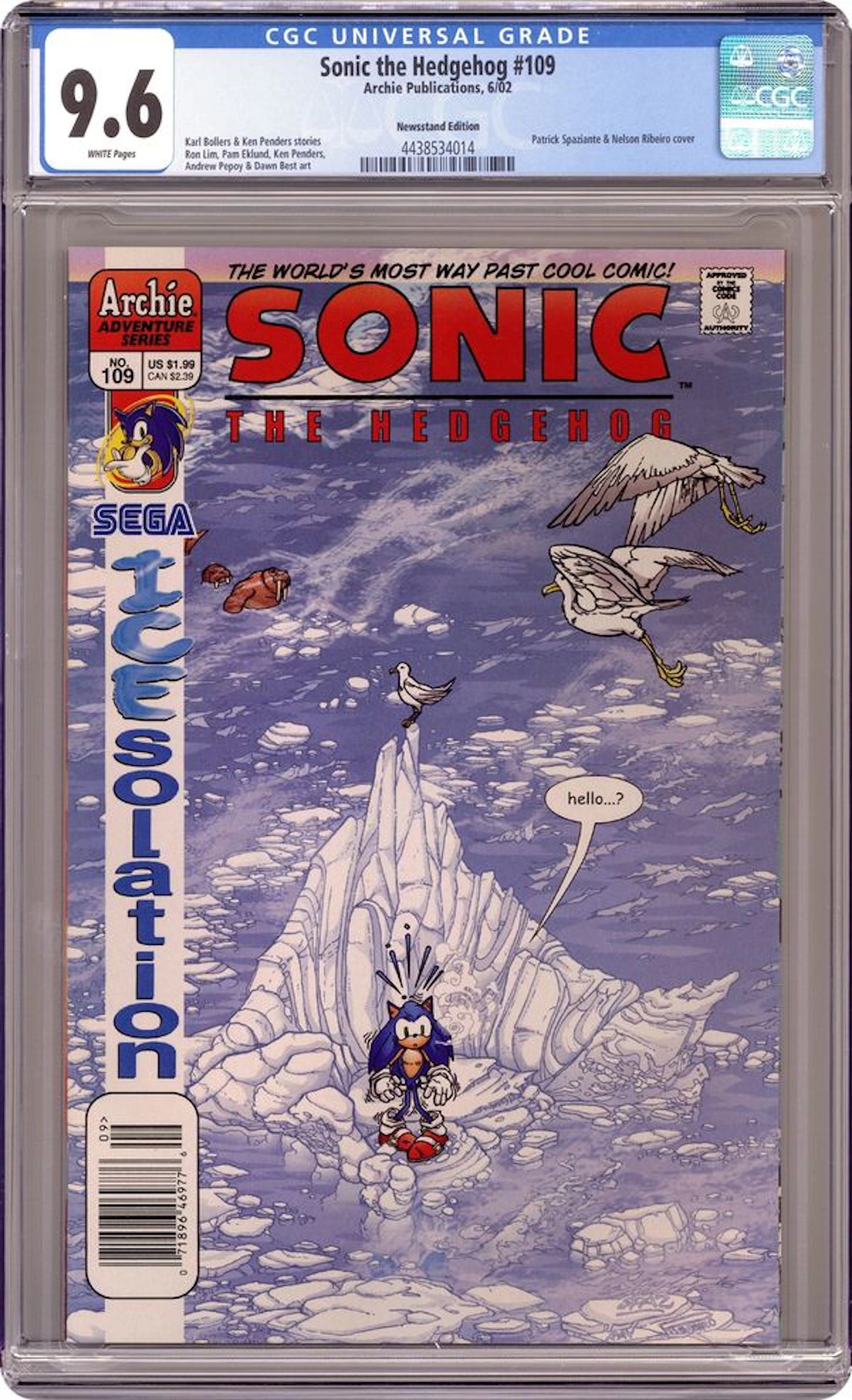 Sonic the Hedgehog (1993 Archie) 109N CGC 9.6