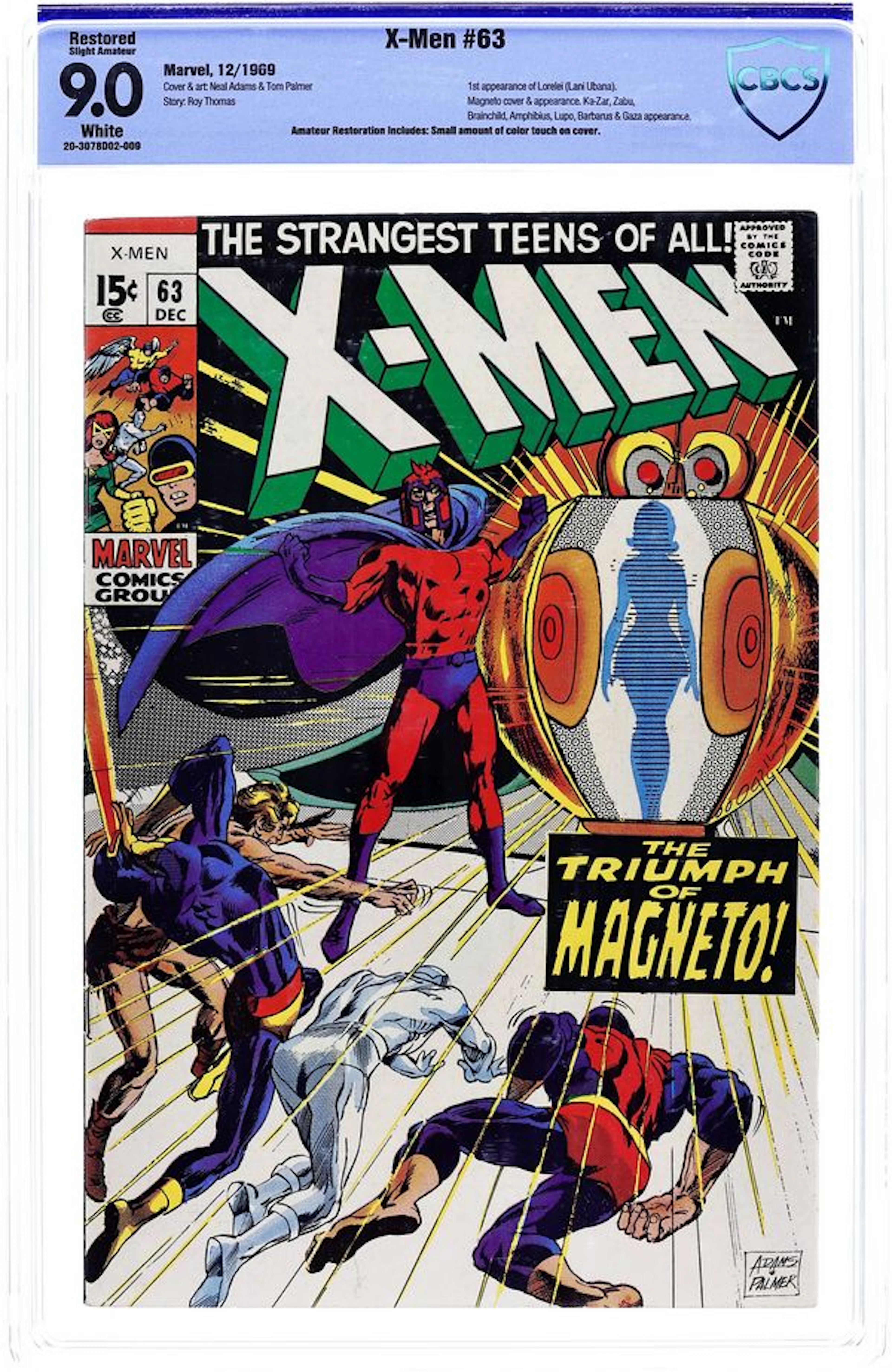 Uncanny X-Men (1963 1st Series) 63 CBCS 9.0 Restored