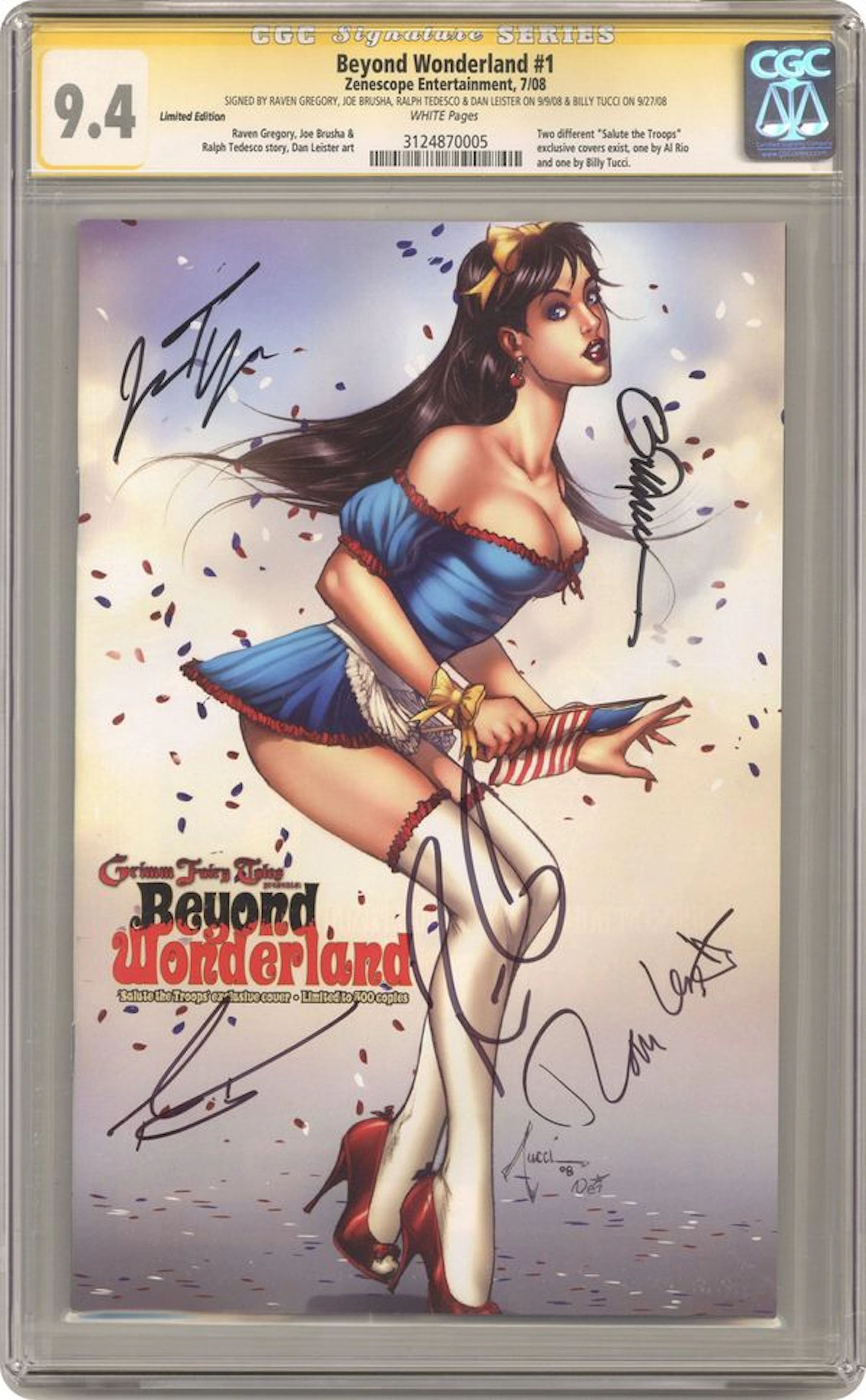Grimm Fairy Tales Beyond Wonderland (2008) 1I CGC 9.4 SS Gregory/