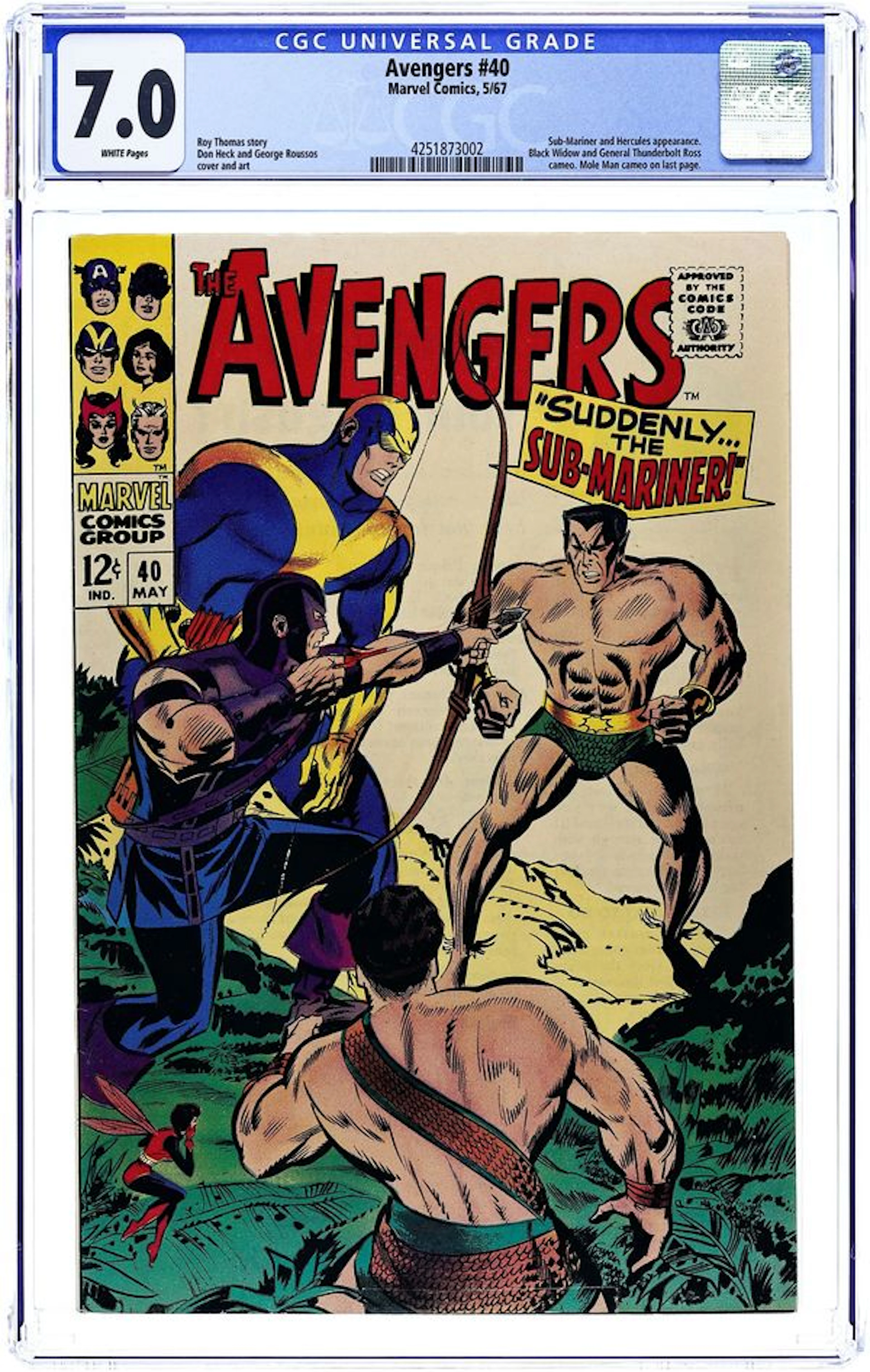 Avengers (1963 1st Series) 40 CGC 7.0
