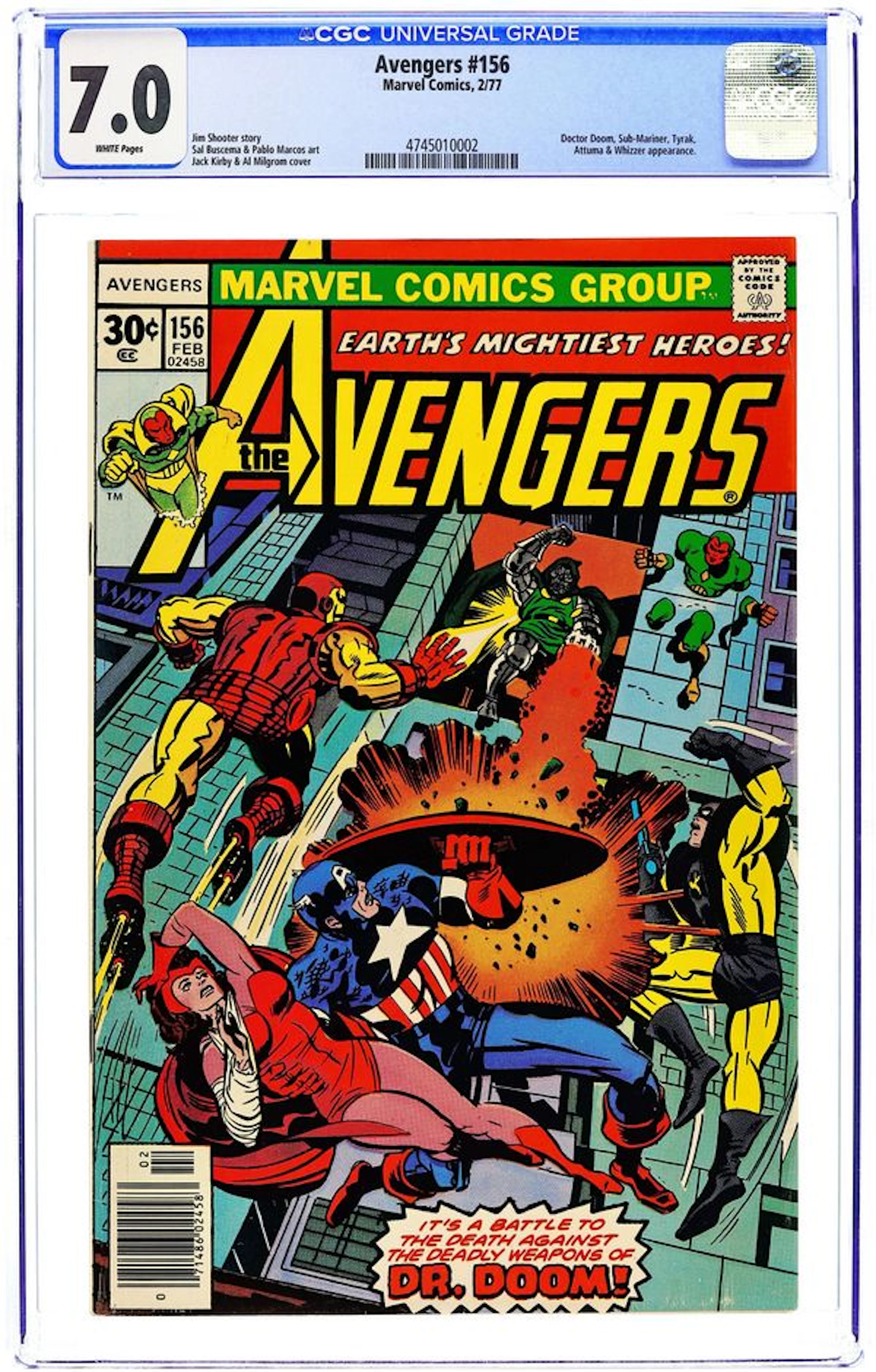 Avengers (1963 1st Series) 156 CGC 7.0