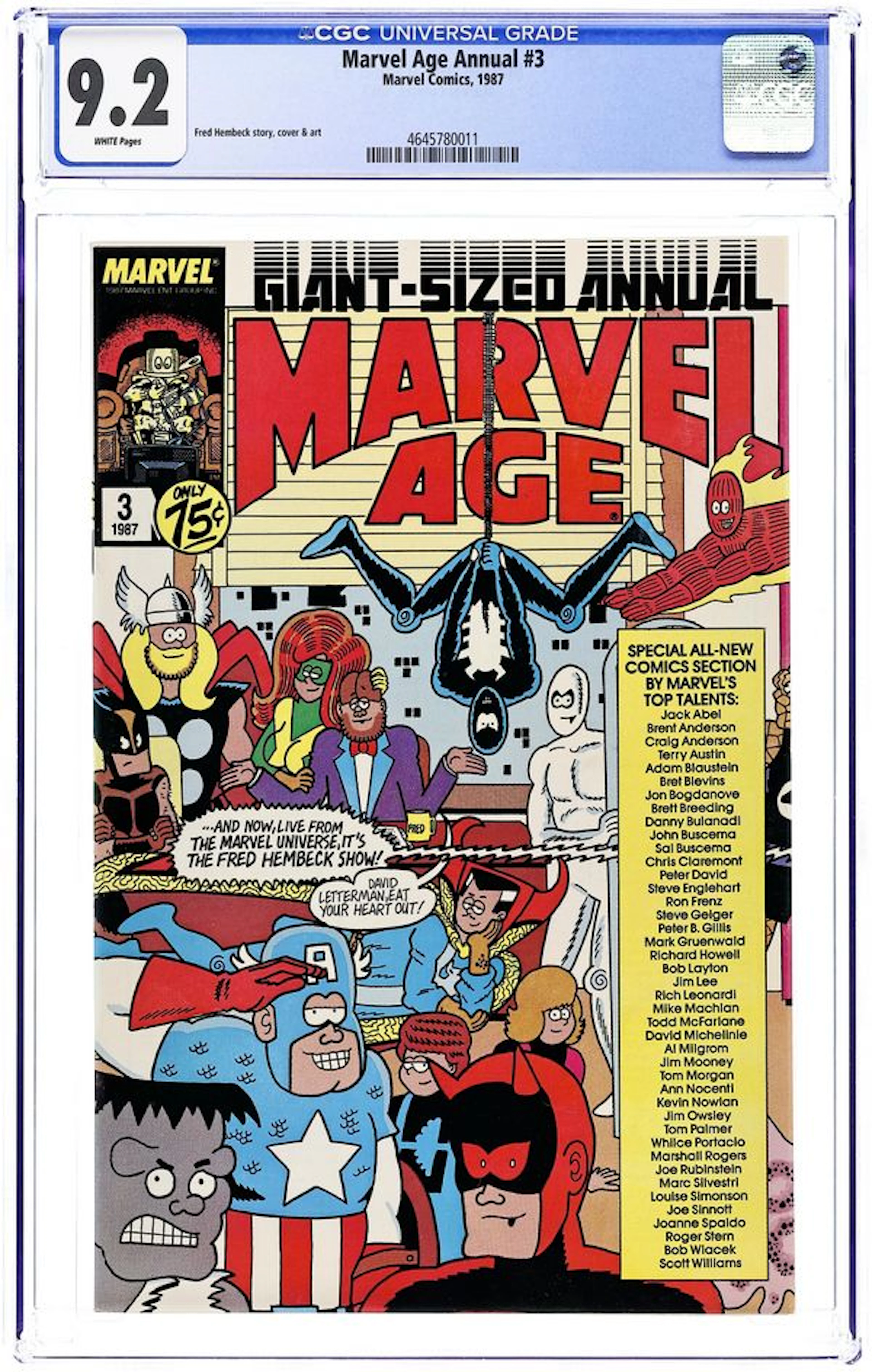 Marvel Age (1983 Marvel) Annual 3 CGC 9.2