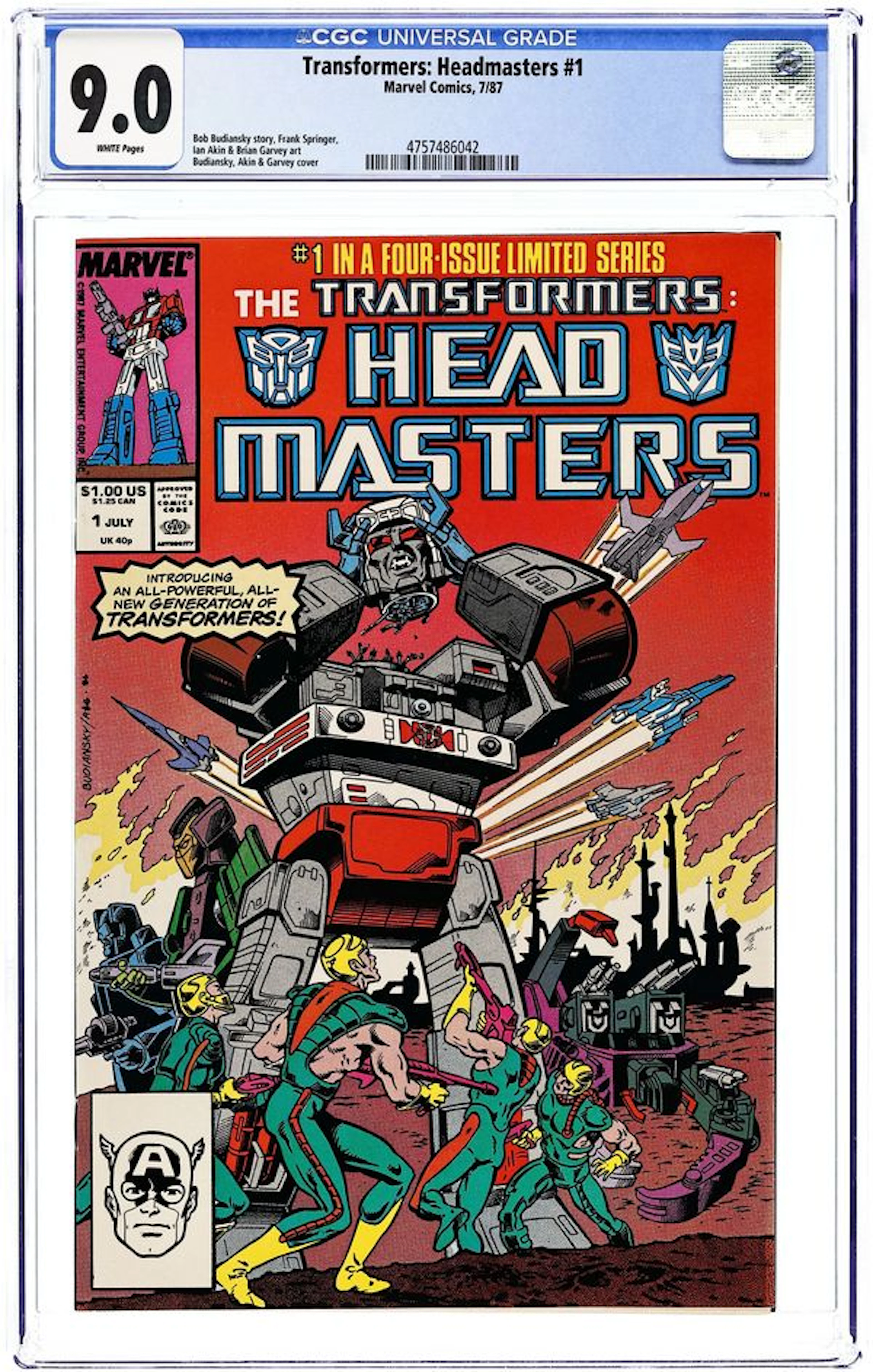 Transformers Headmasters (1987) 1D CGC 9.0