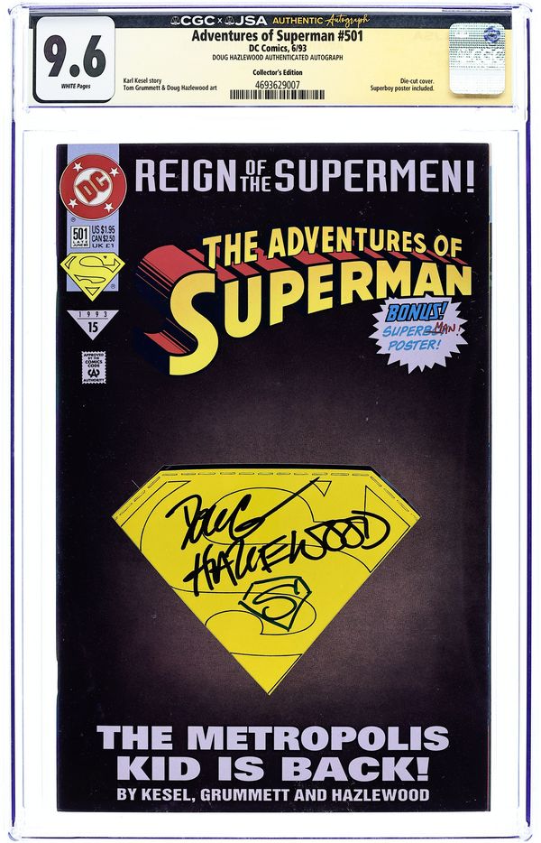 Adventures of Superman (1987) 501A CGC 9.6 JSA Hazlewood