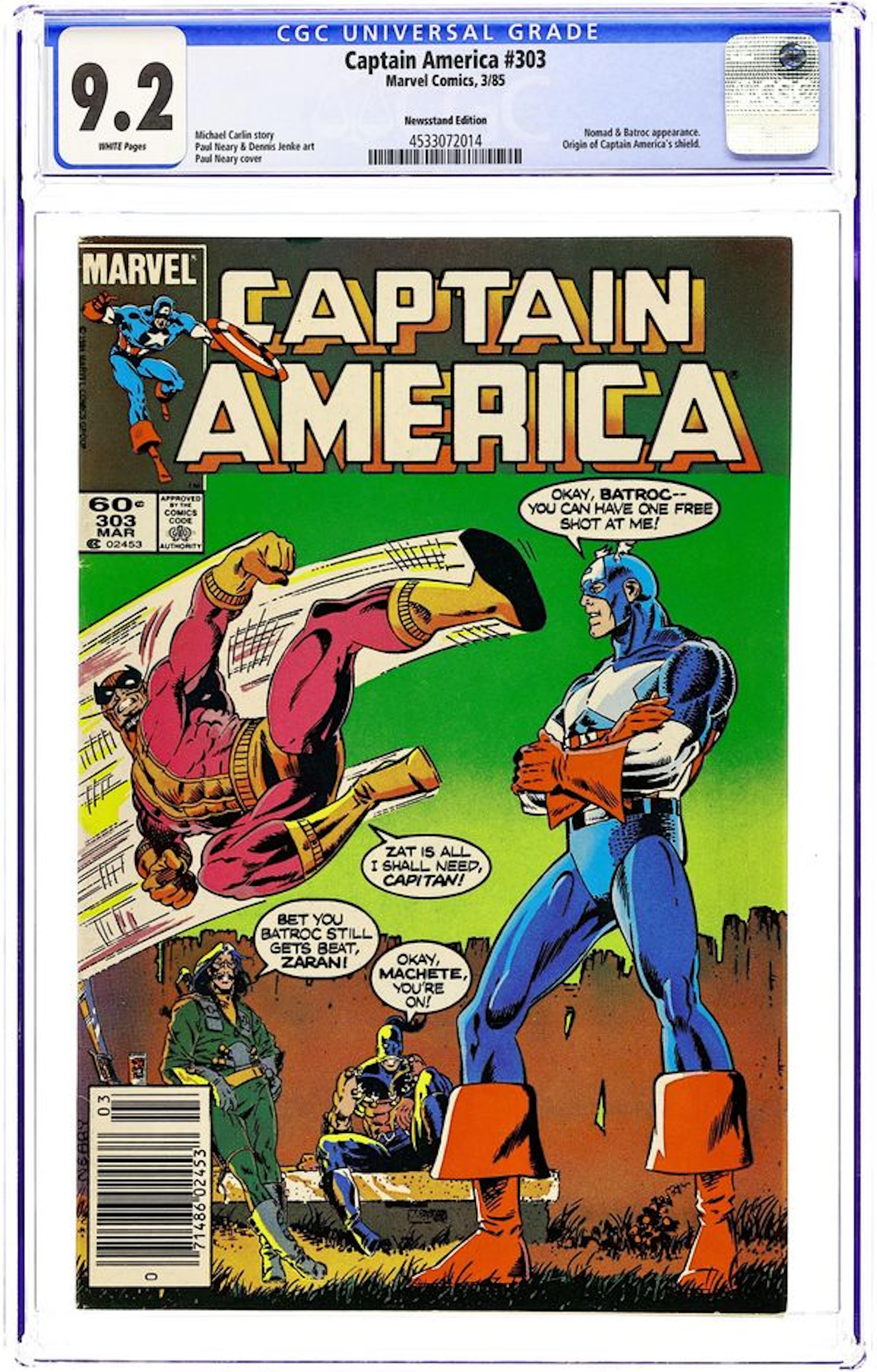 Captain America (1968 1st Series) 303N CGC 9.2