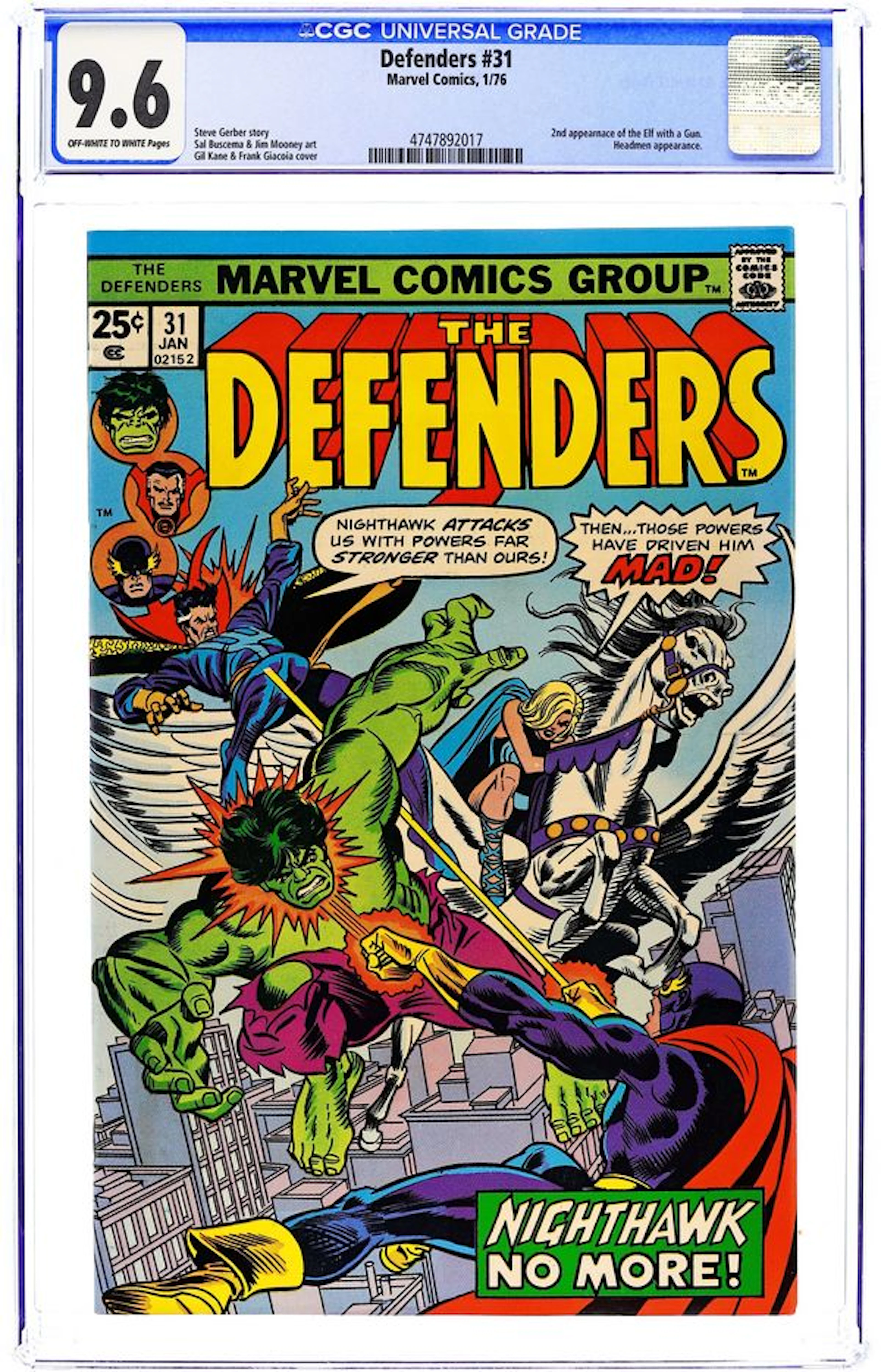Defenders (1972 1st Series) 31 CGC 9.6