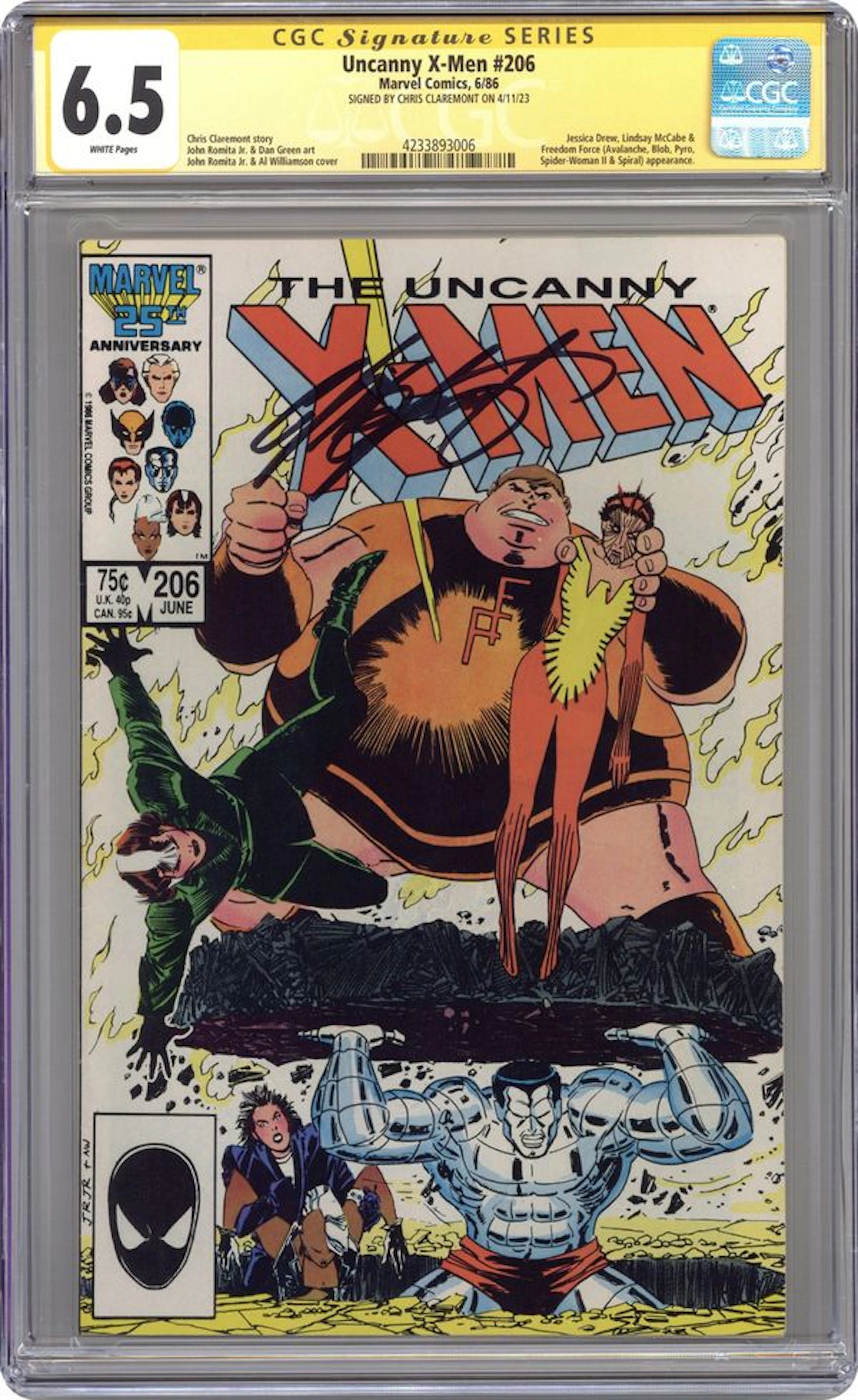 Uncanny X-Men (1963 1st Series) 206D CGC 6.5 SS Claremont