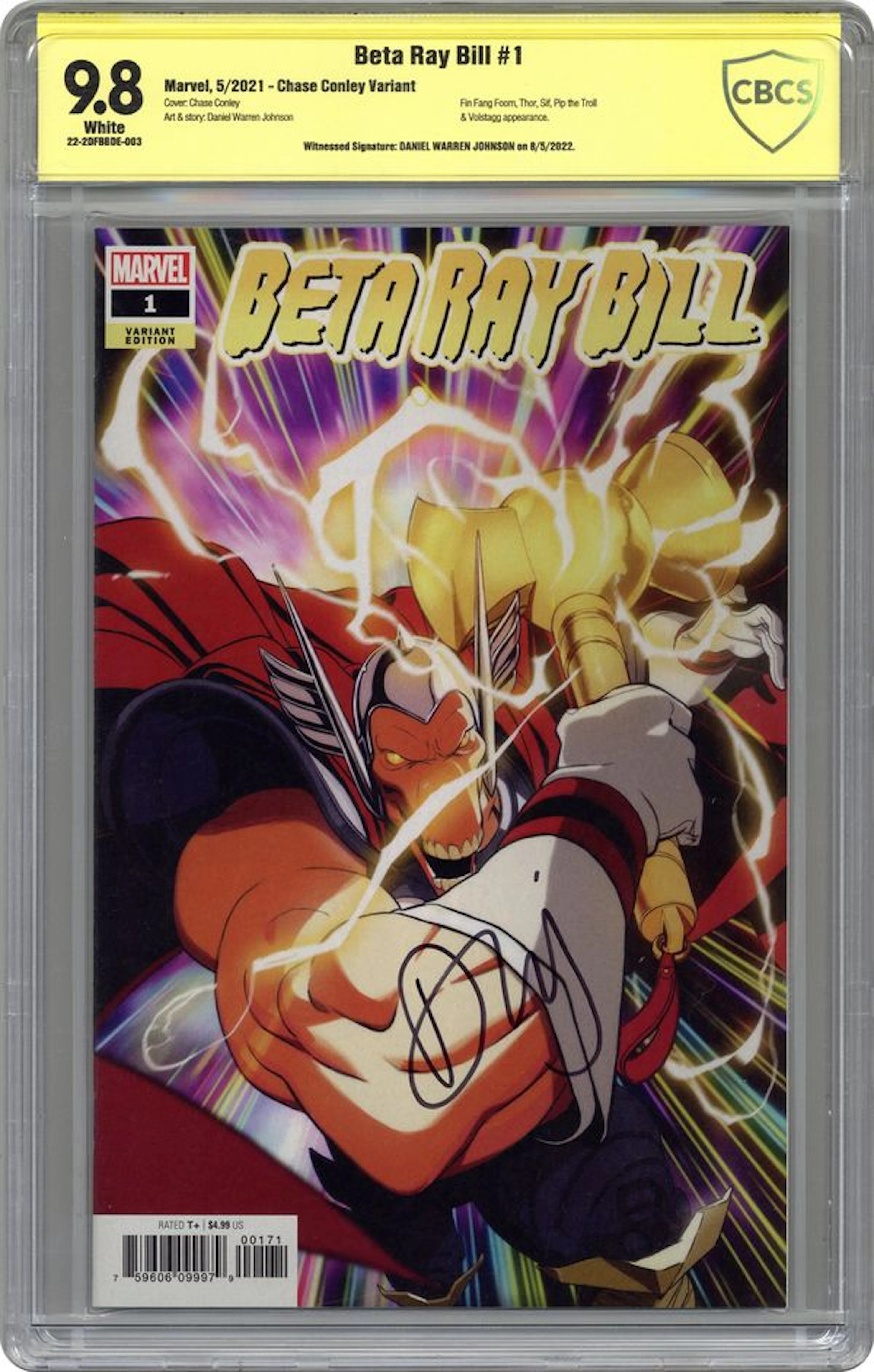 Beta Ray Bill (2021 Marvel) 1G CBCS 9.8 Witnessed Sig Chase Conley Variant