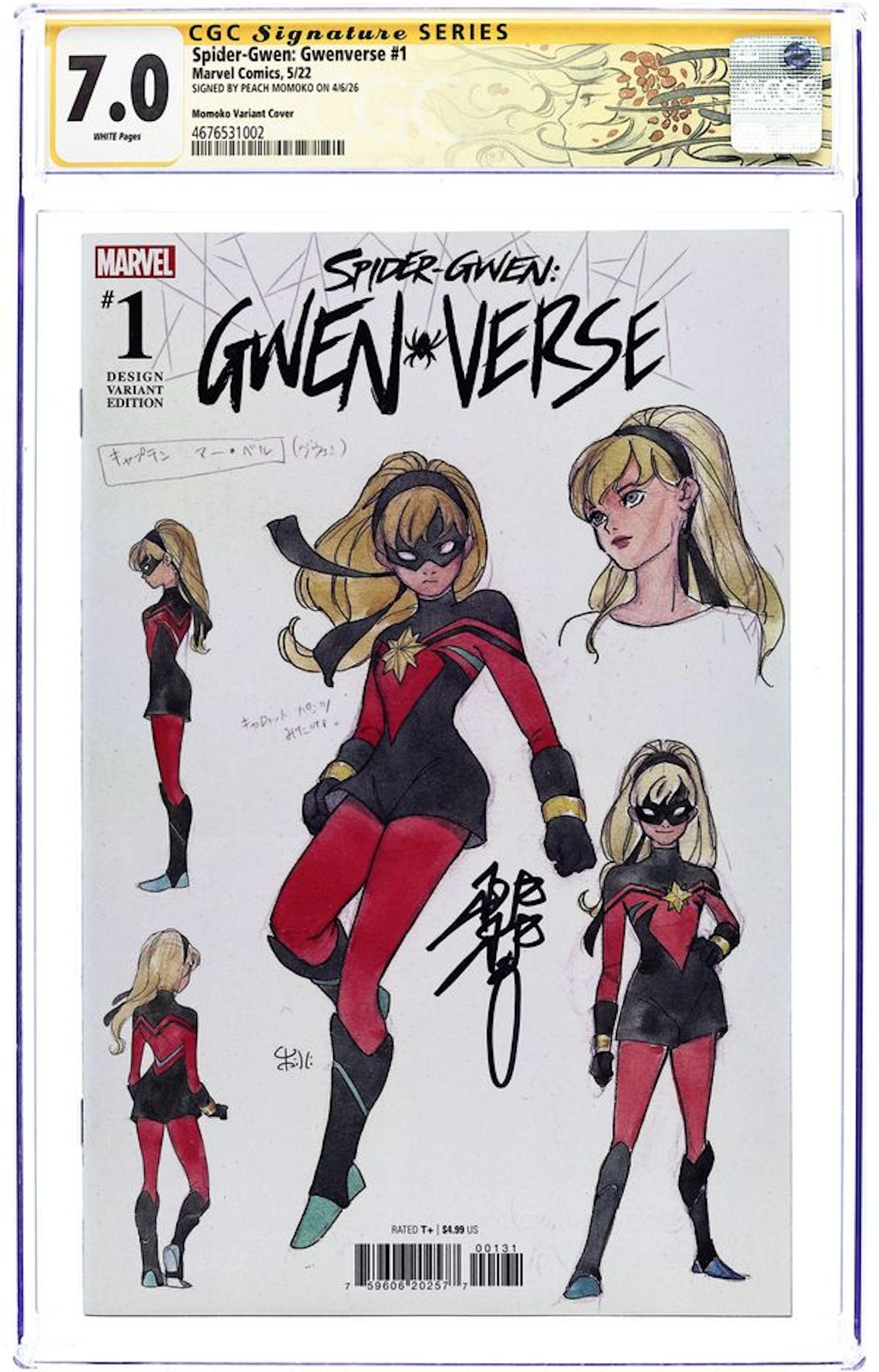 Spider-Gwen Gwenverse (2022 Marvel) 1C CGC 7.0 SS Momoko