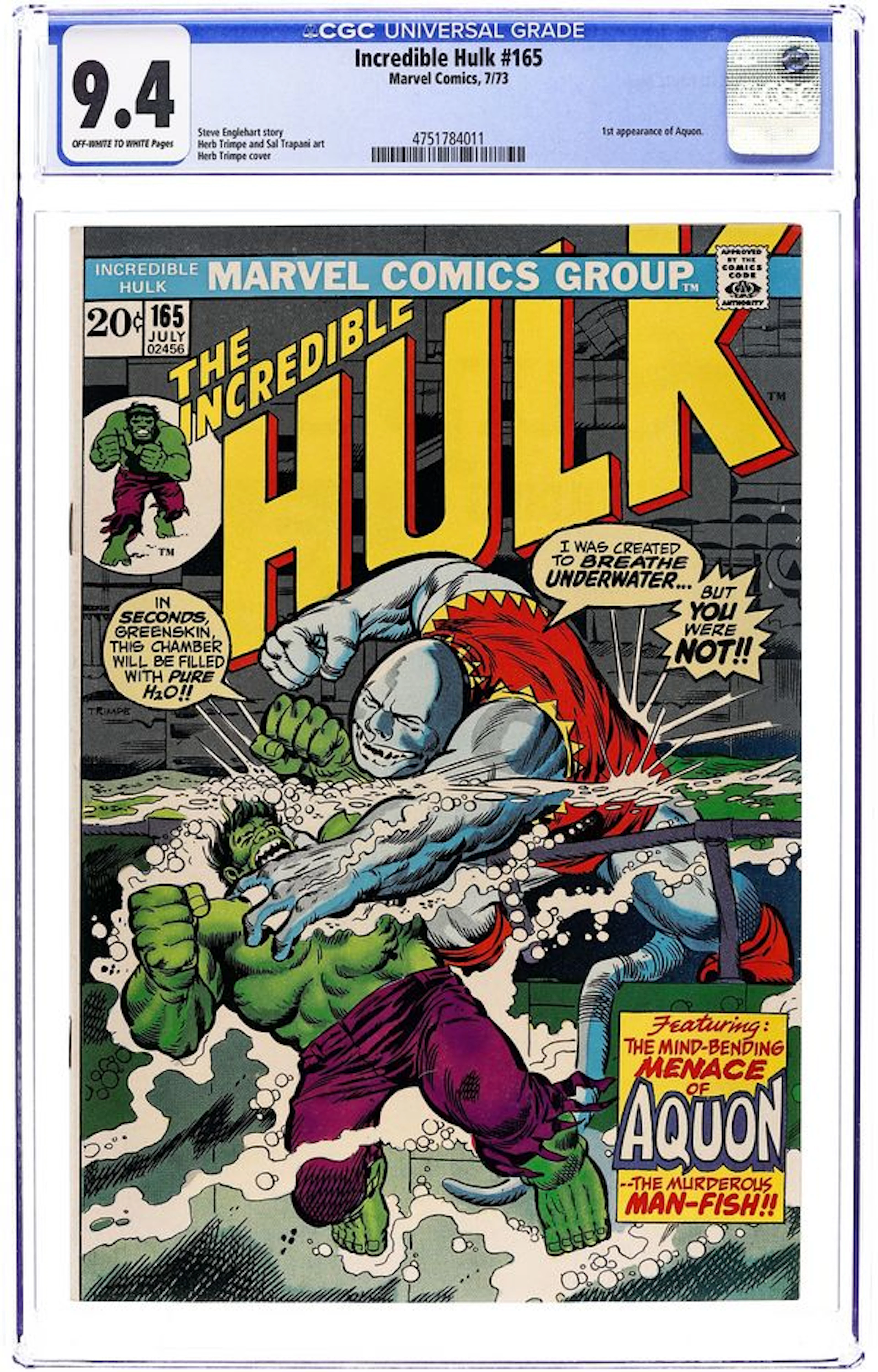 Incredible Hulk (1962 Marvel 1st Series) 165 CGC 9.4