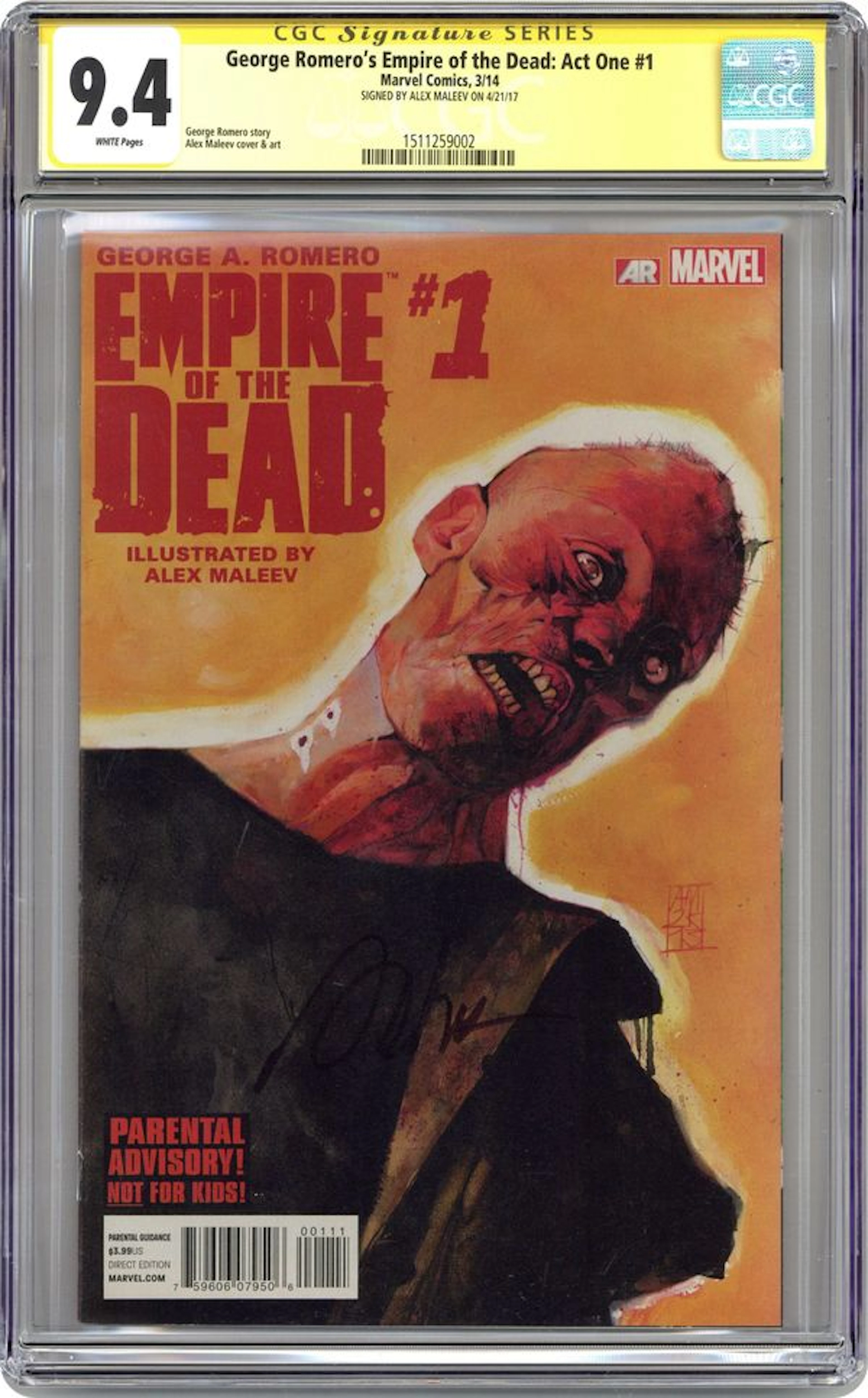 Empire of the Dead (2014 Marvel) Act One 1A CGC 9.4 SS Maleev