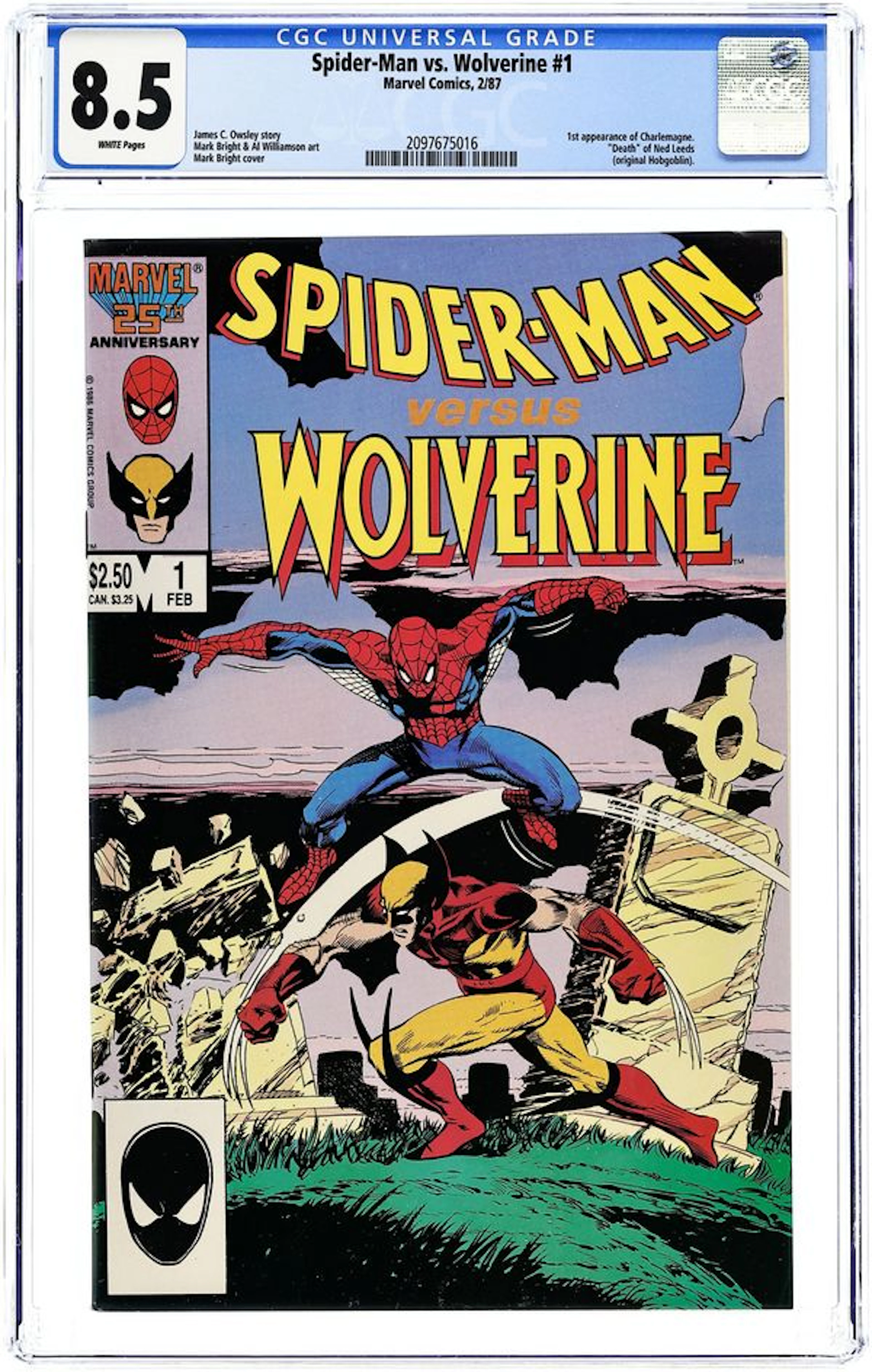 Spider-Man vs. Wolverine (1987 Marvel) 1st Edition 1D CGC 8.5